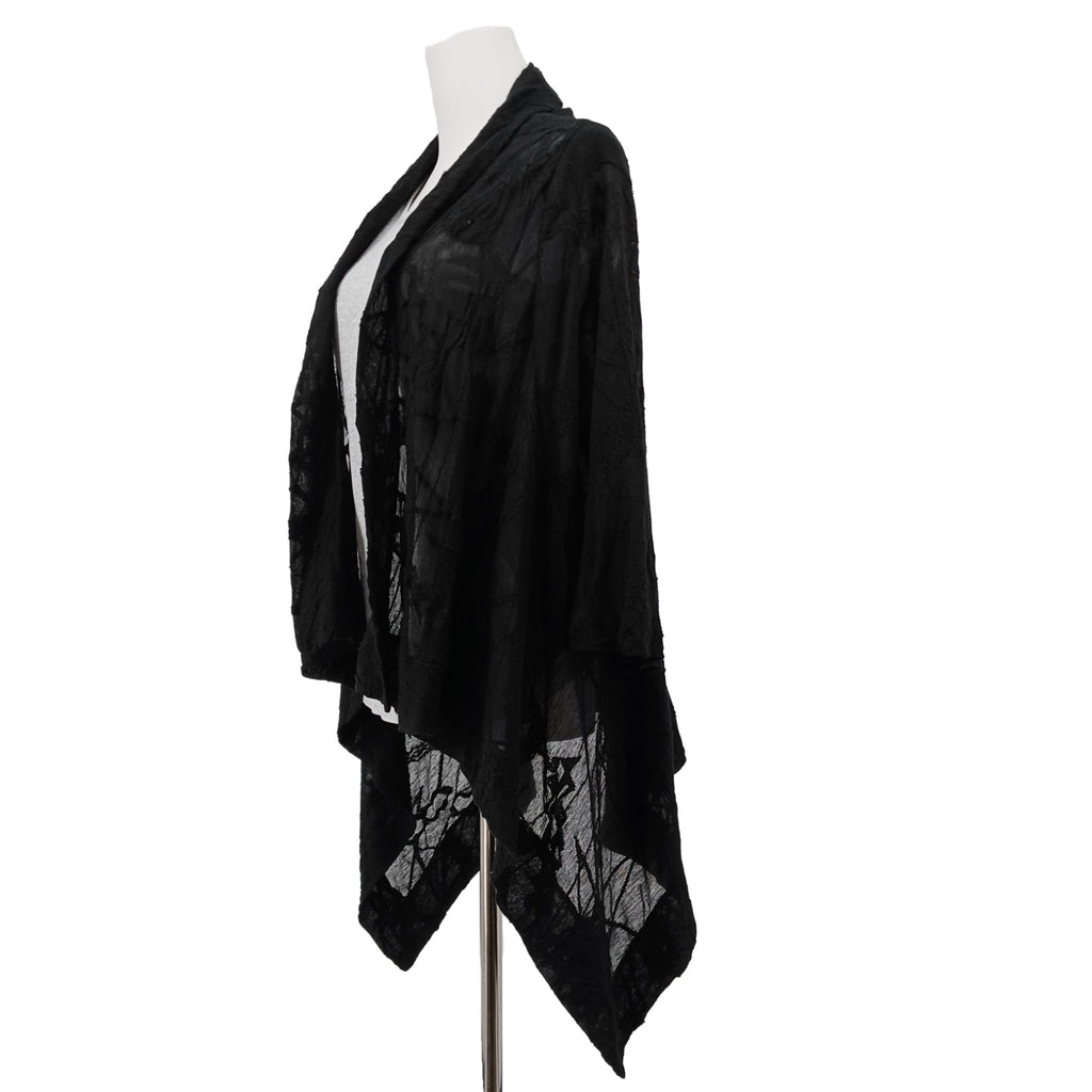 ISSEY MIYAKE HaaT シースルー 刺繍カーディガン ブラック 2