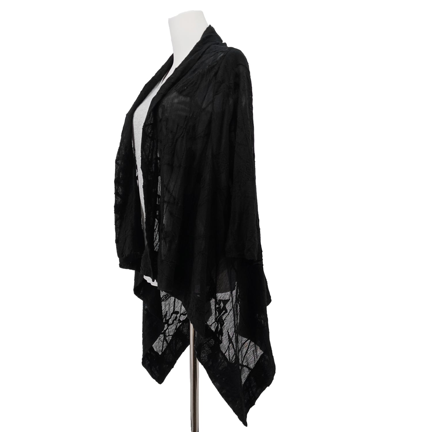 ISSEY MIYAKE HaaT シースルー 刺繍カーディガン ブラック 2