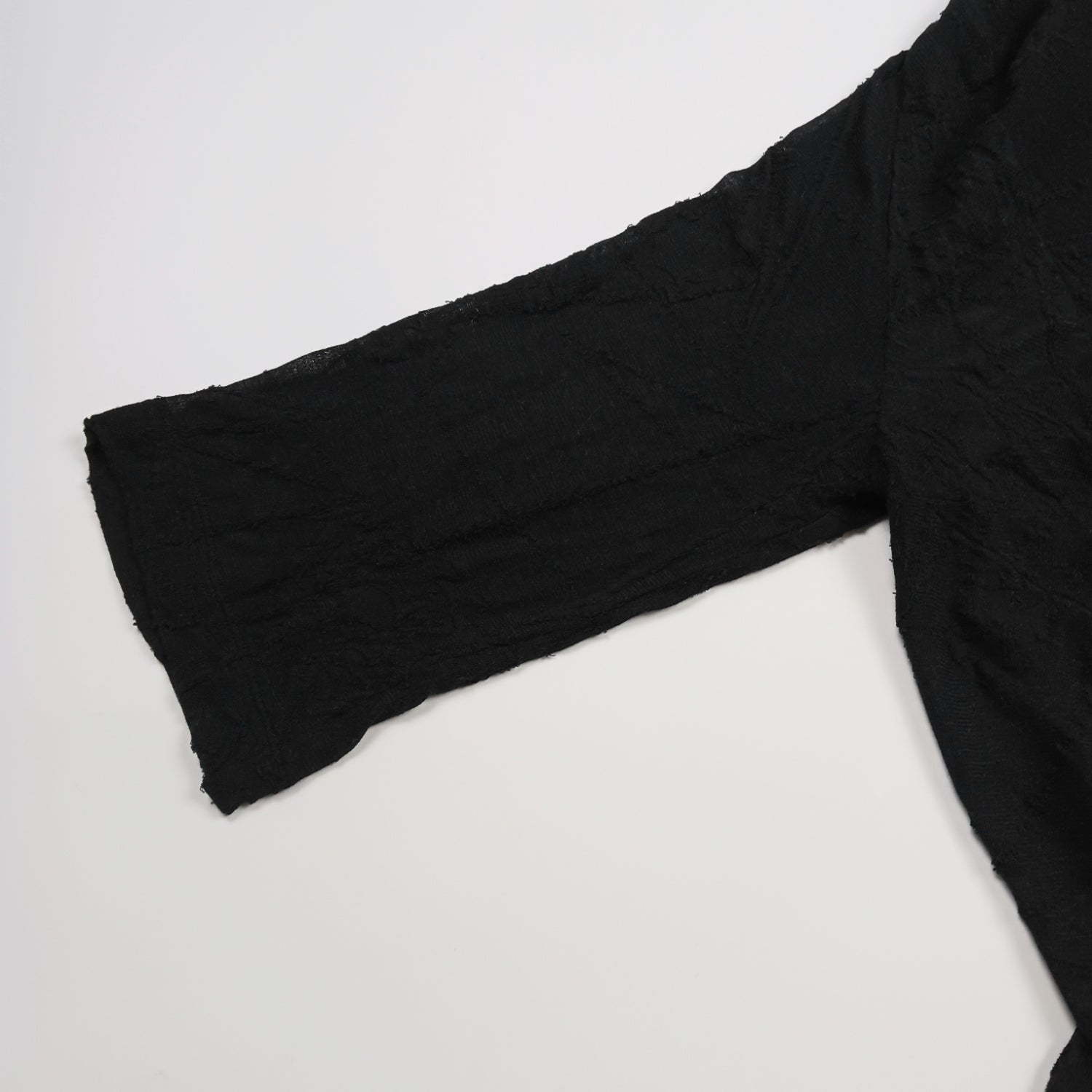 ISSEY MIYAKE HaaT シースルー 刺繍カーディガン ブラック 2