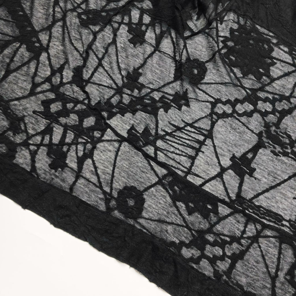 ISSEY MIYAKE HaaT シースルー 刺繍カーディガン ブラック 2
