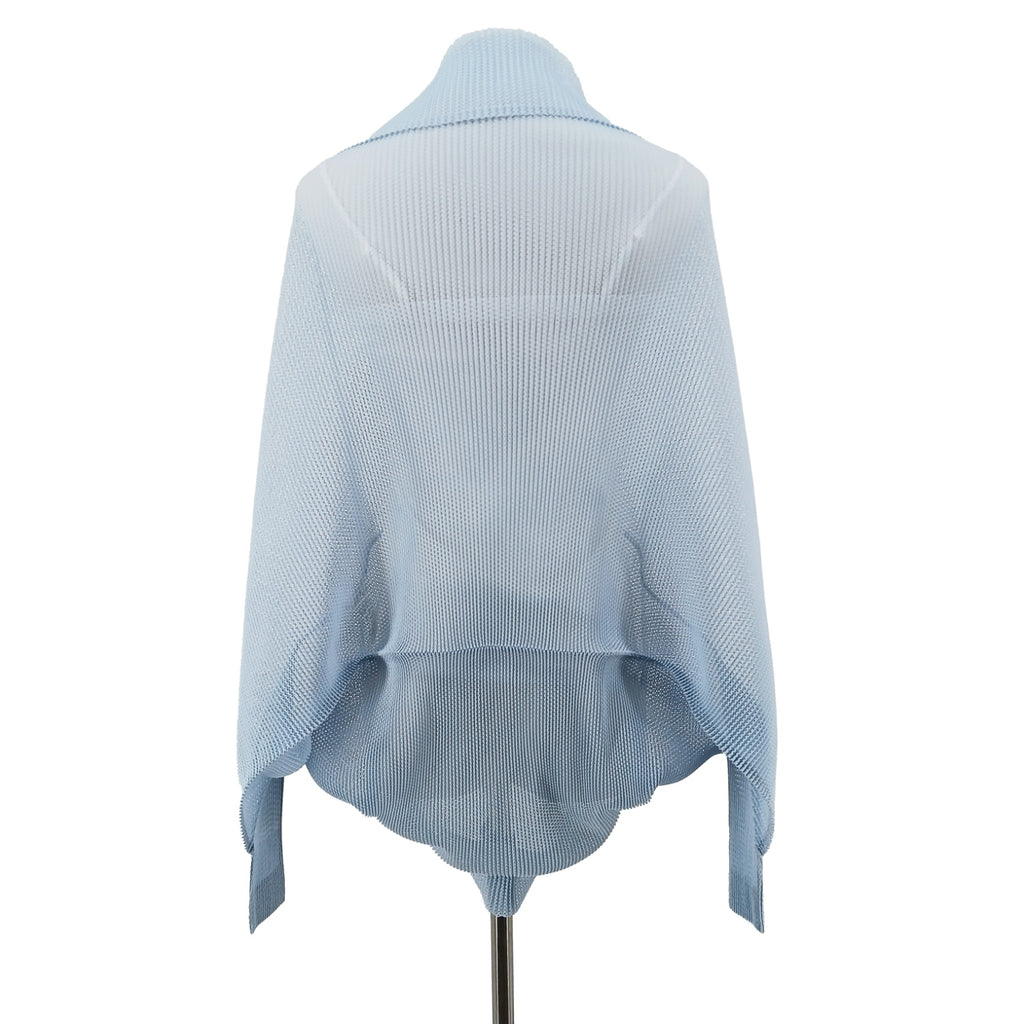 ISSEY MIYAKE イッセイミヤケ プリーツプリーズ ライトブルー 無地 カーディガン