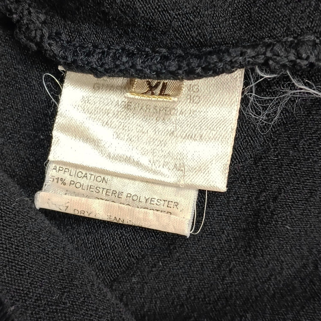 HERMES エルメス レザー引⼿ ハーフジップニット ブラック レディース XL