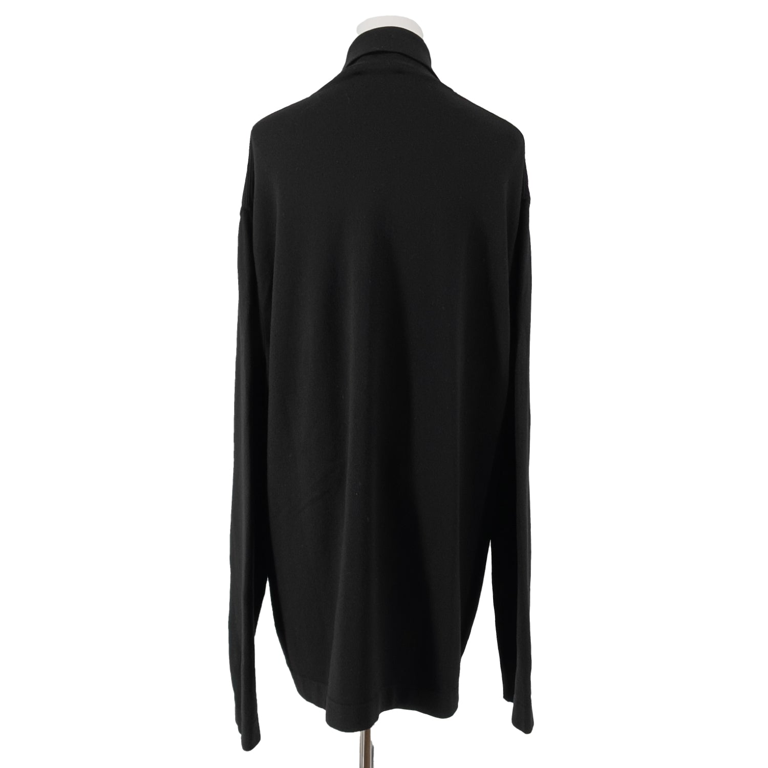 HERMES エルメス レザー引⼿ ハーフジップニット ブラック レディース XL