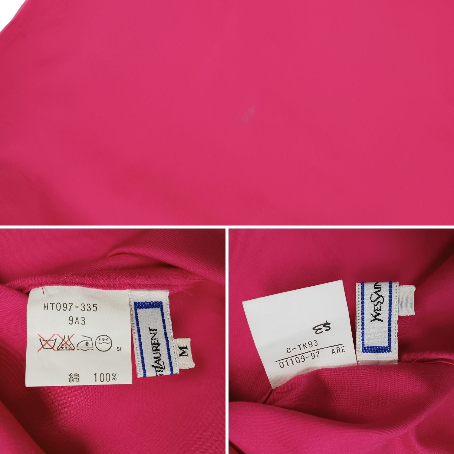 Yves Saint Laurent イヴ・サンローラン セットアップ ノースリーブ スカート ピンク M L