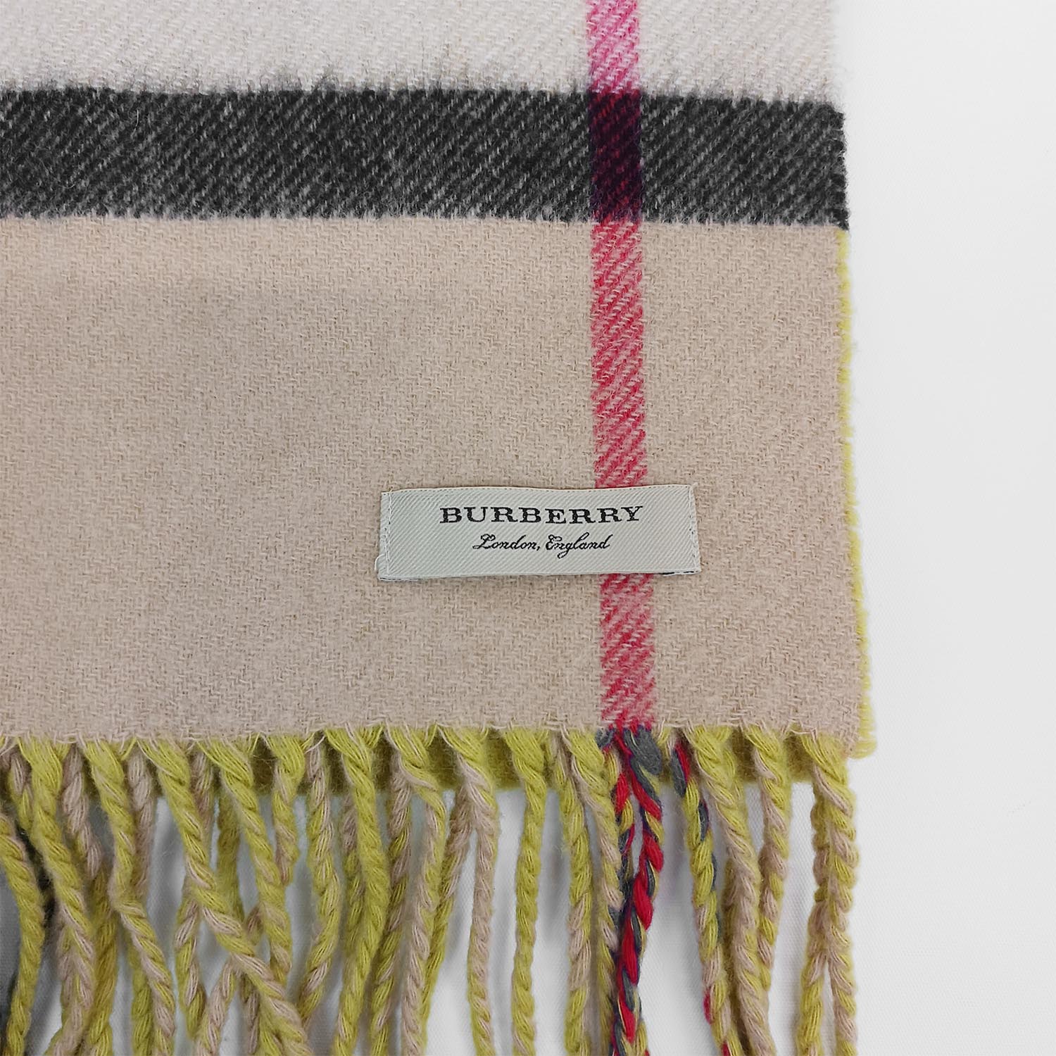 BURBERRY バーバリー マフラー ノバチェック 252cm×31cm カシミア100