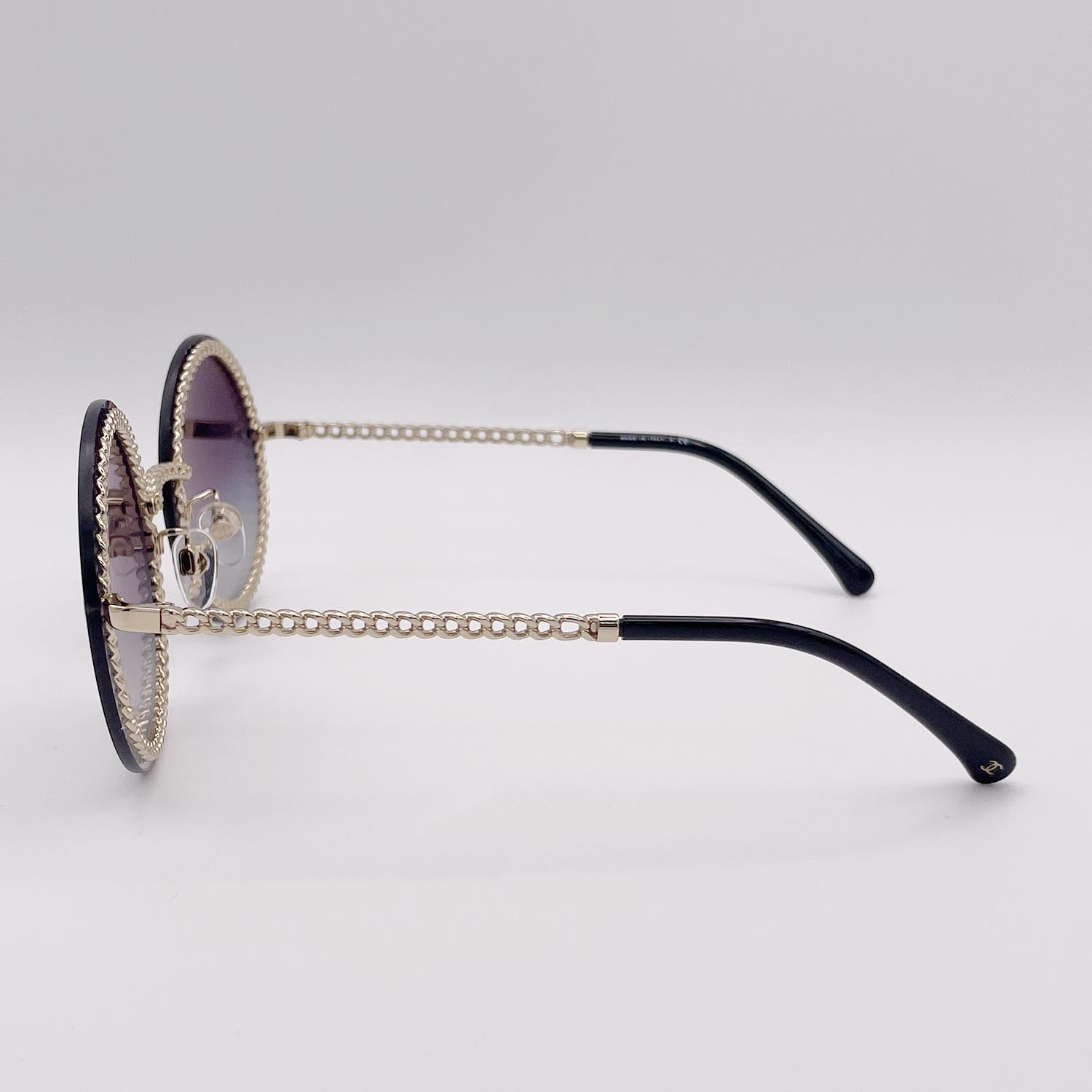 CHANEL シャネル 4245 125/6S サングラス グラスチェーン付 パール レザー