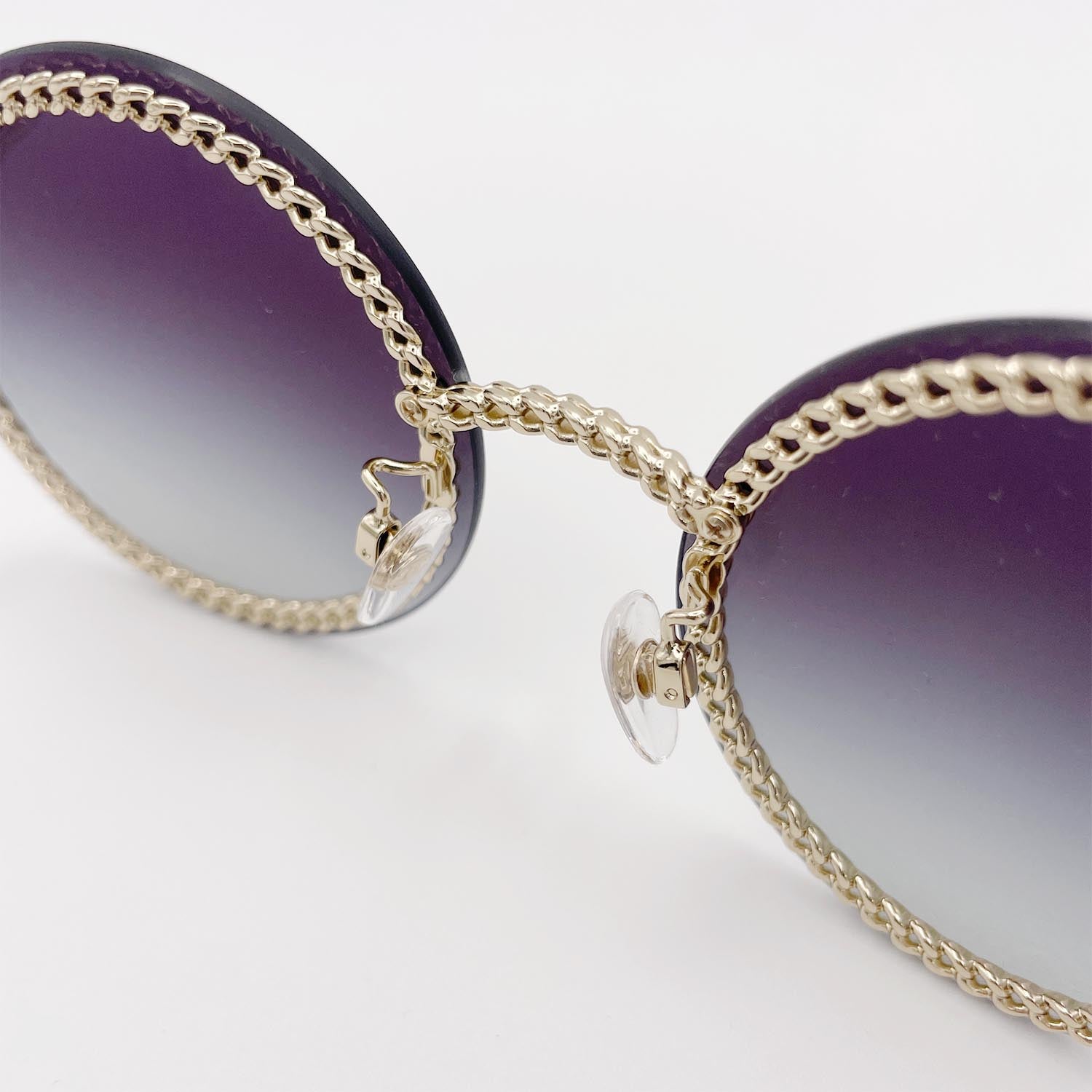 CHANEL シャネル 4245 125/6S サングラス グラスチェーン付 パール レザー