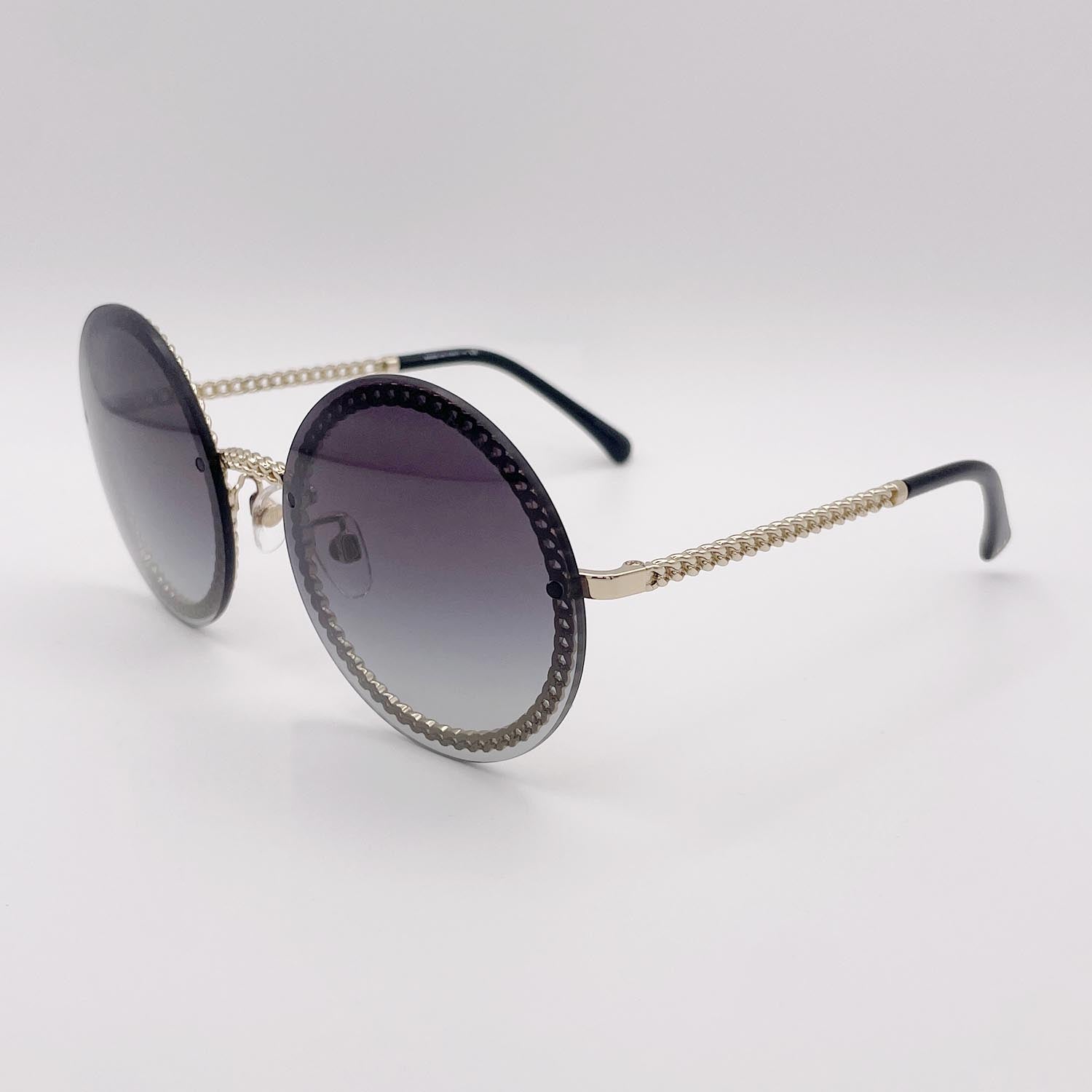 CHANEL シャネル 4245 125/6S サングラス グラスチェーン付 パール レザー