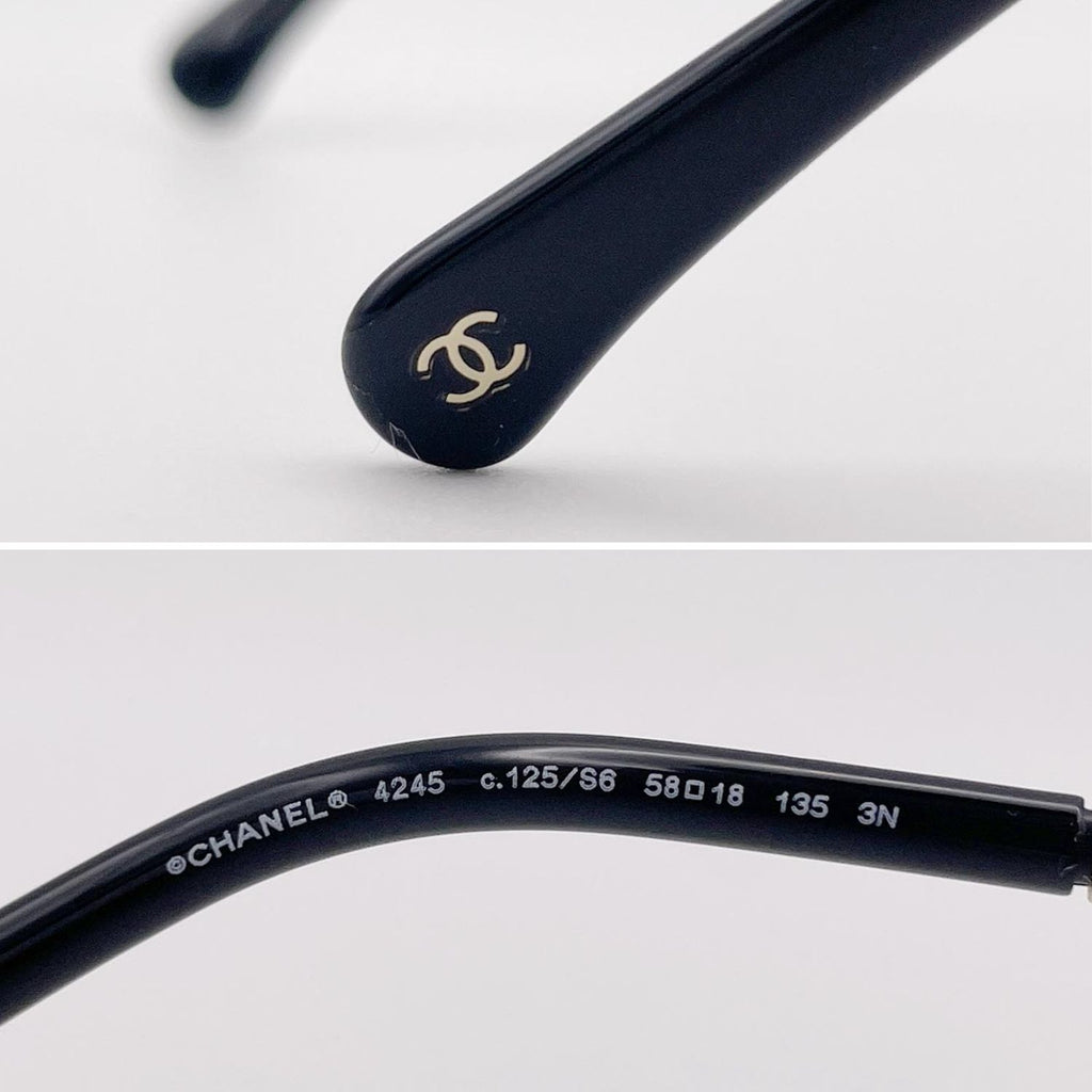 CHANEL シャネル 4245 125/6S サングラス グラスチェーン付 パール レザー