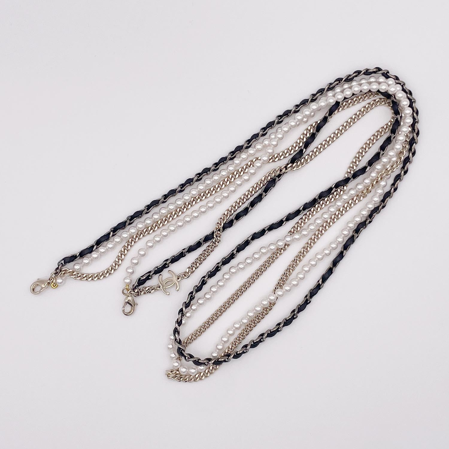 CHANEL シャネル 4245 125/6S サングラス グラスチェーン付 パール レザー