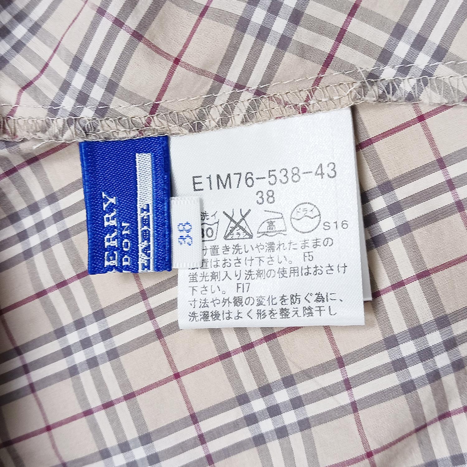 BURBERRY BLUE LABEL バーバリーブルーレーベル ブラウス 38 チェック柄