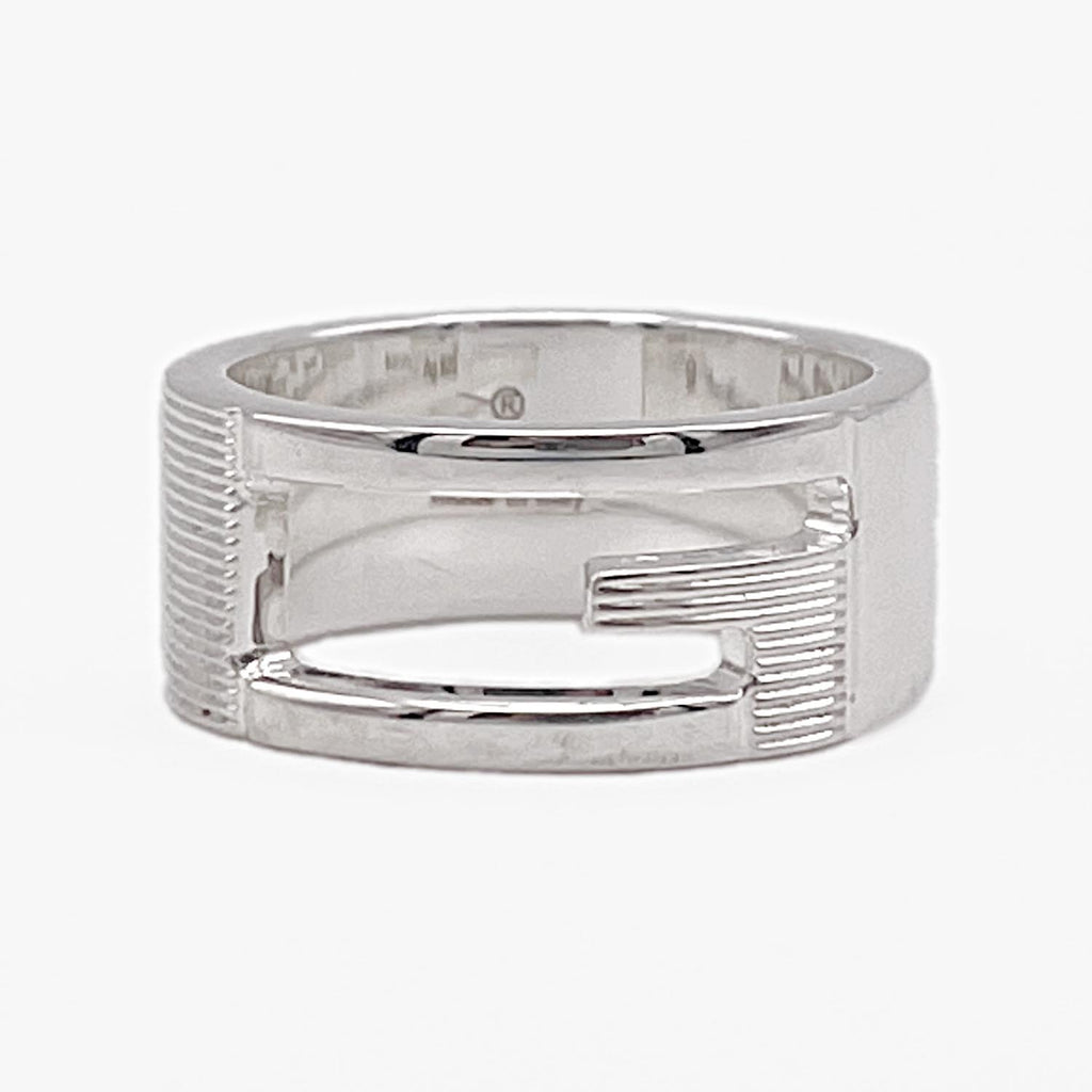 美品 GUCCI グッチ 8号 カットアウトG リング SV925
