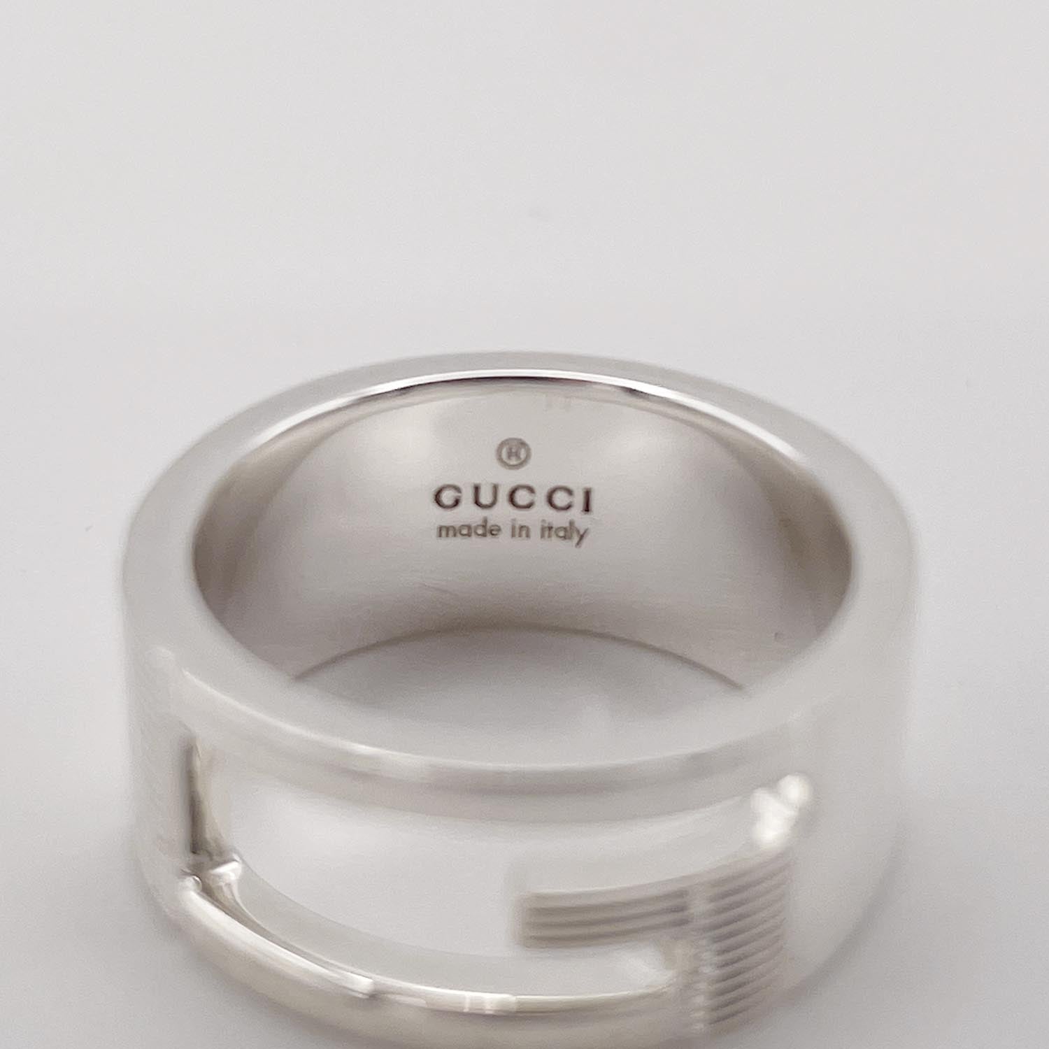 美品 GUCCI グッチ 8号 カットアウトG リング SV925