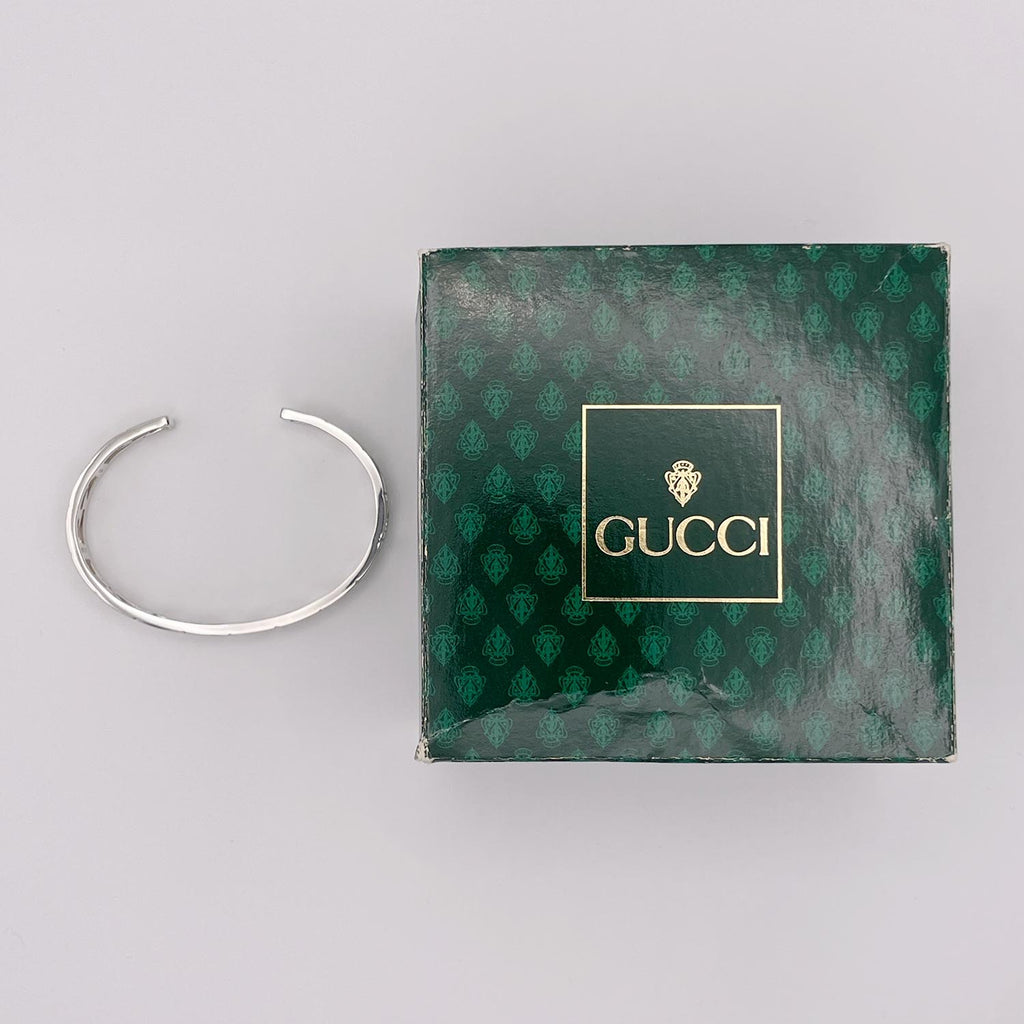 新品仕上済 GUCCI グッチ 18.5cm カットアウトG バングル SV925