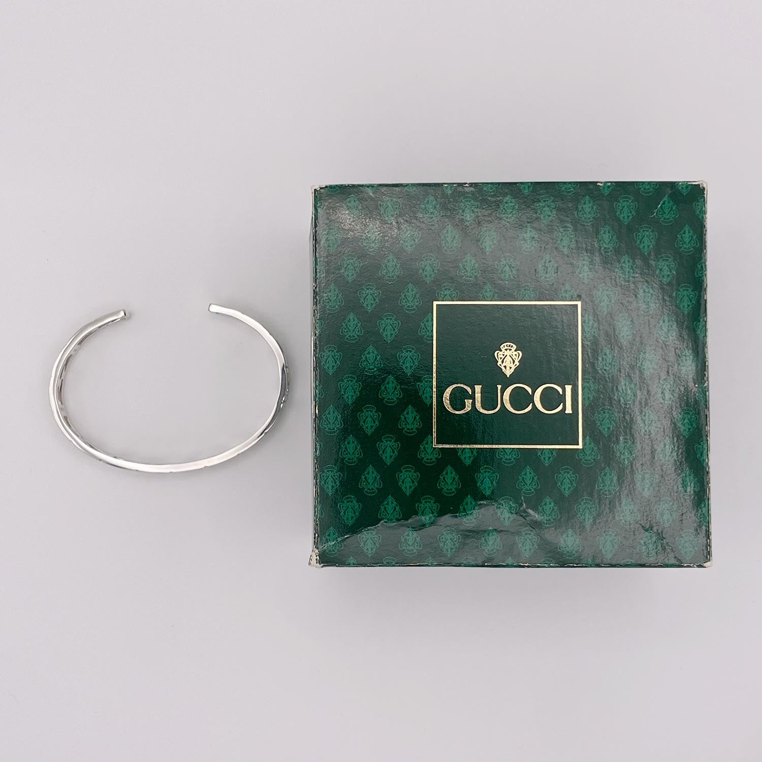 新品仕上済 GUCCI グッチ 18.5cm カットアウトG バングル SV925