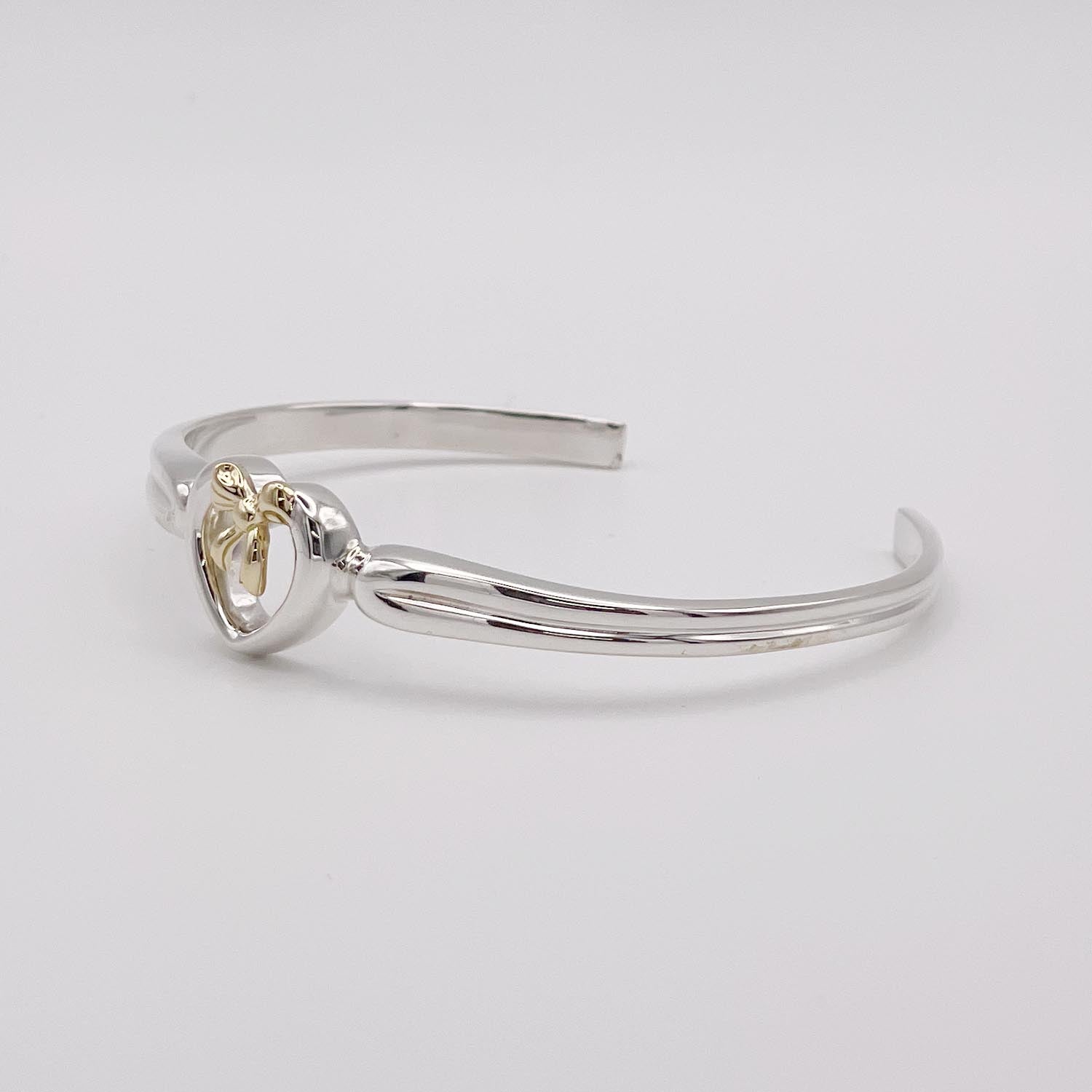 新品仕上済 Tiffany&Co. ティファニー リボン ハート ブレスレット 925/750