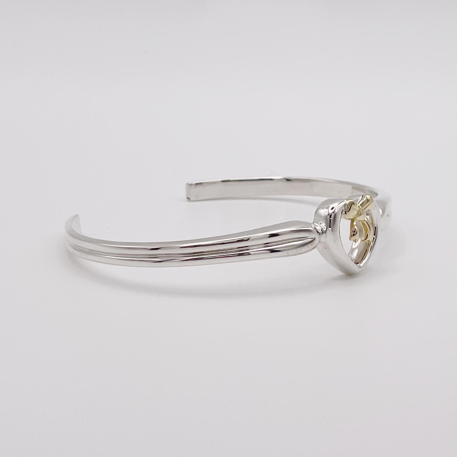新品仕上済 Tiffany&Co. ティファニー リボン ハート ブレスレット 925/750