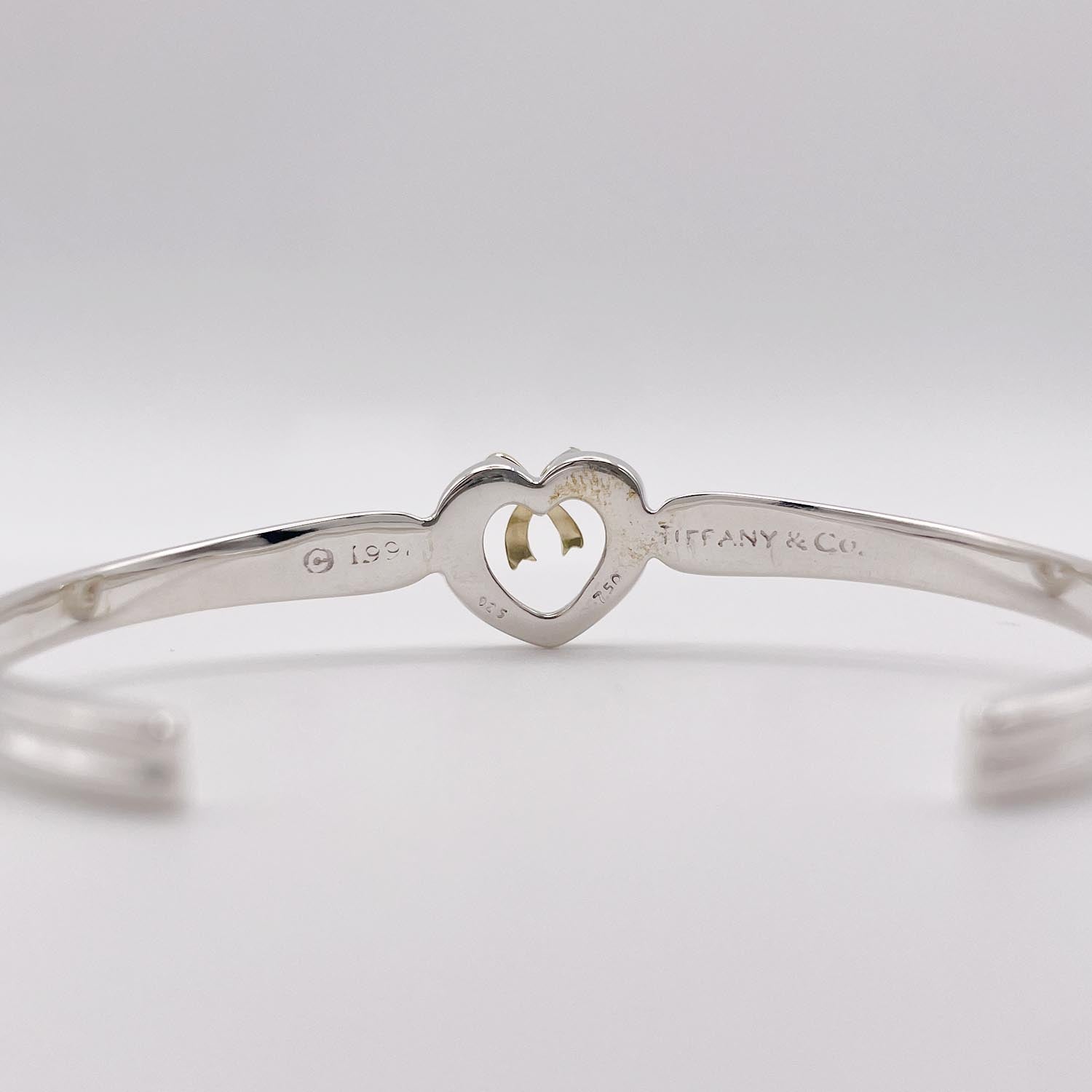 新品仕上済 Tiffany&Co. ティファニー リボン ハート ブレスレット 925/750