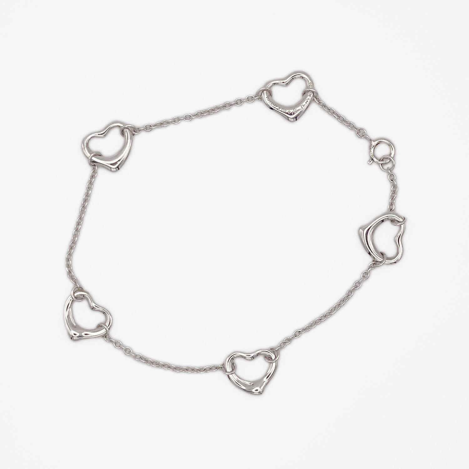新品仕上済 Tiffany&Co. ティファニー オープンハート 5P ブレスレット