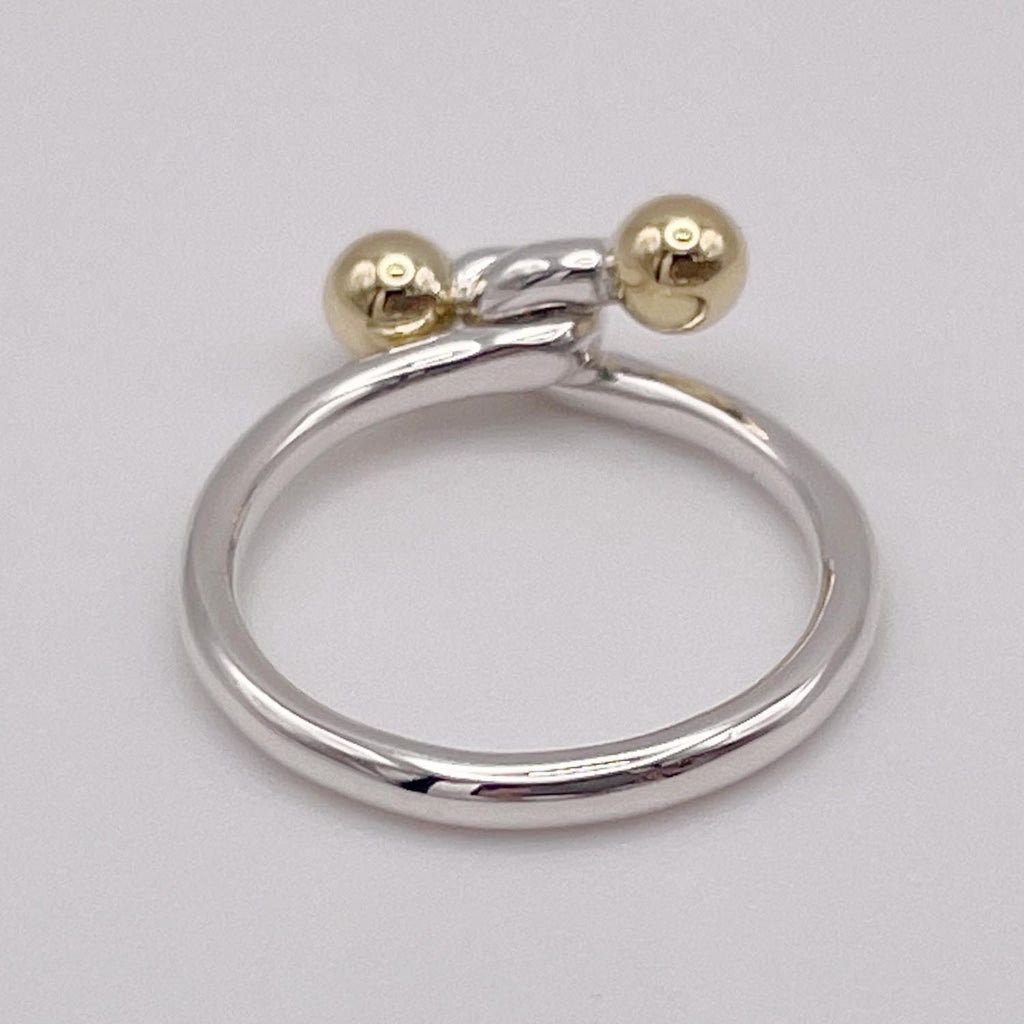 新品仕上済 Tiffany&Co. ティファニー 8号 ラブノット ダブルアイ リング 925 750