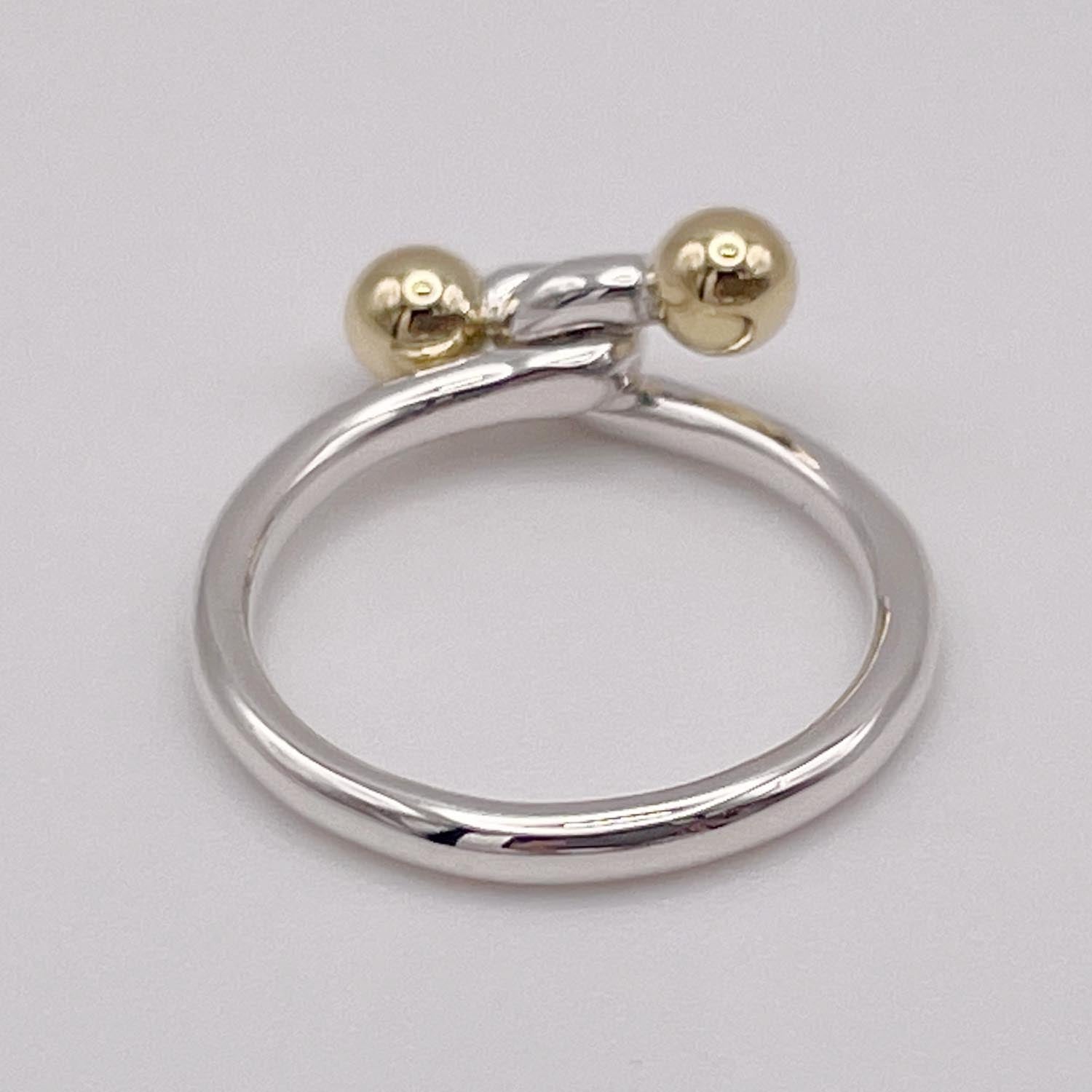 新品仕上済 Tiffany&Co. ティファニー 8号 ラブノット ダブルアイ リング 925 750