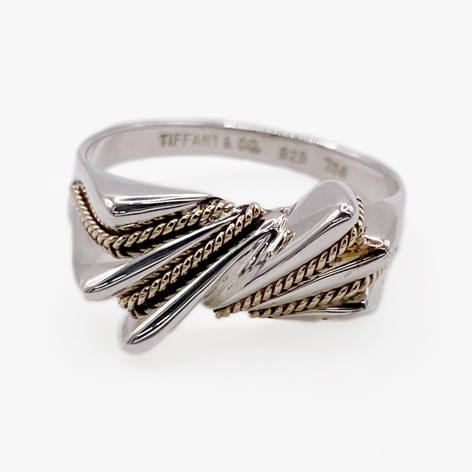新品仕上済 Tiffany&Co. ティファニー 15号 ヴィンテージ ステップ リング 925 750
