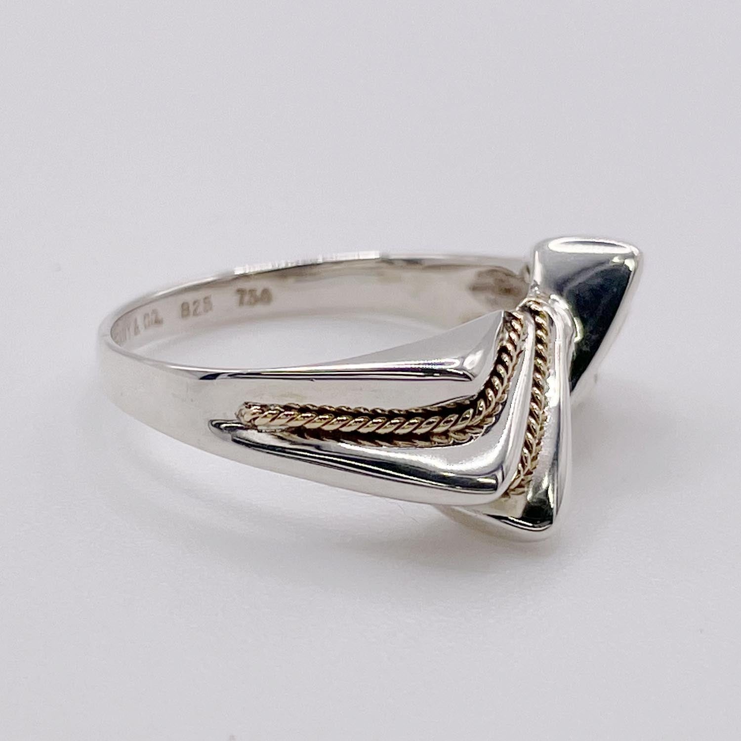 新品仕上済 Tiffany&Co. ティファニー 15号 ヴィンテージ ステップ リング 925 750