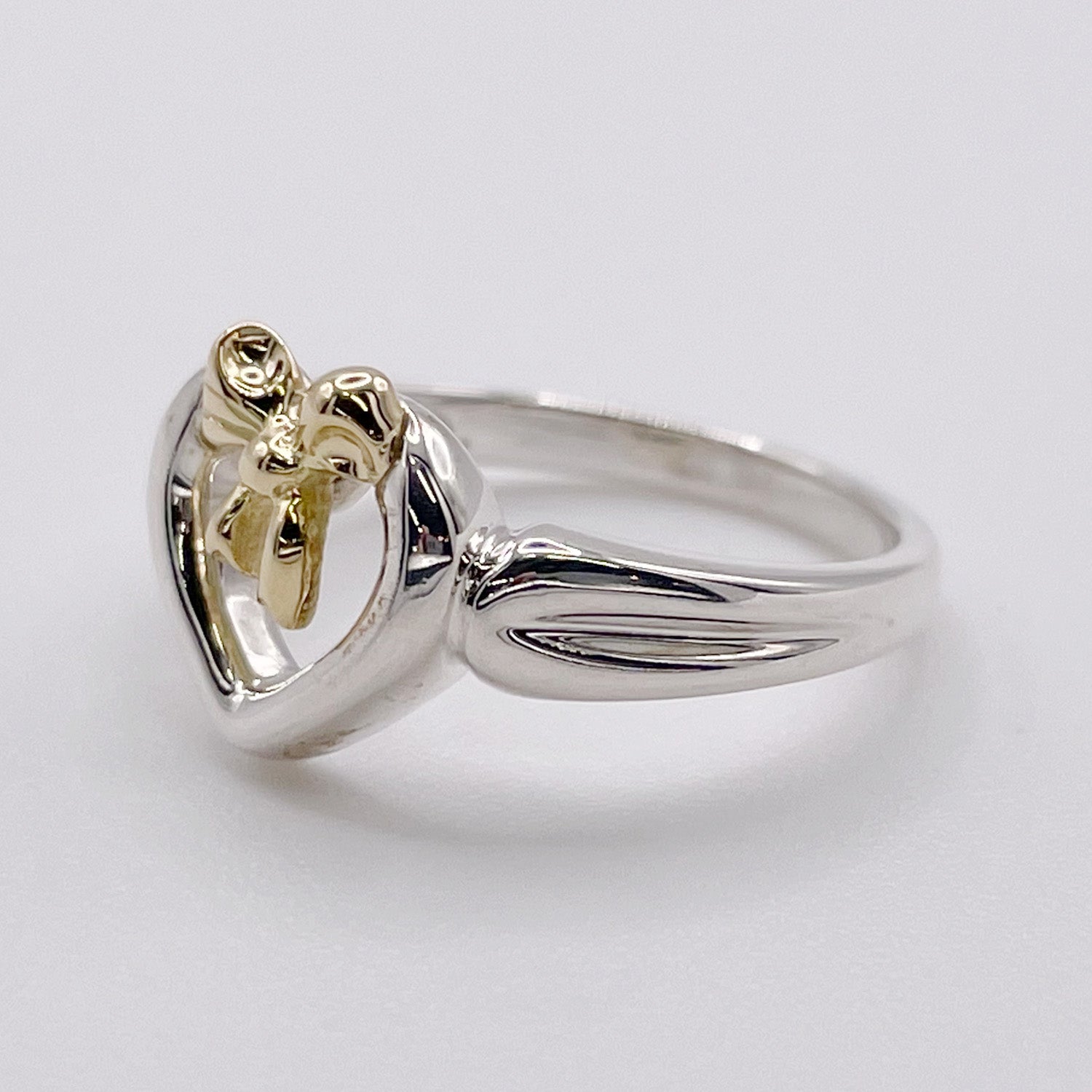 Tiffany&Co. ティファニー 13号 リボン ハート リング 925 750