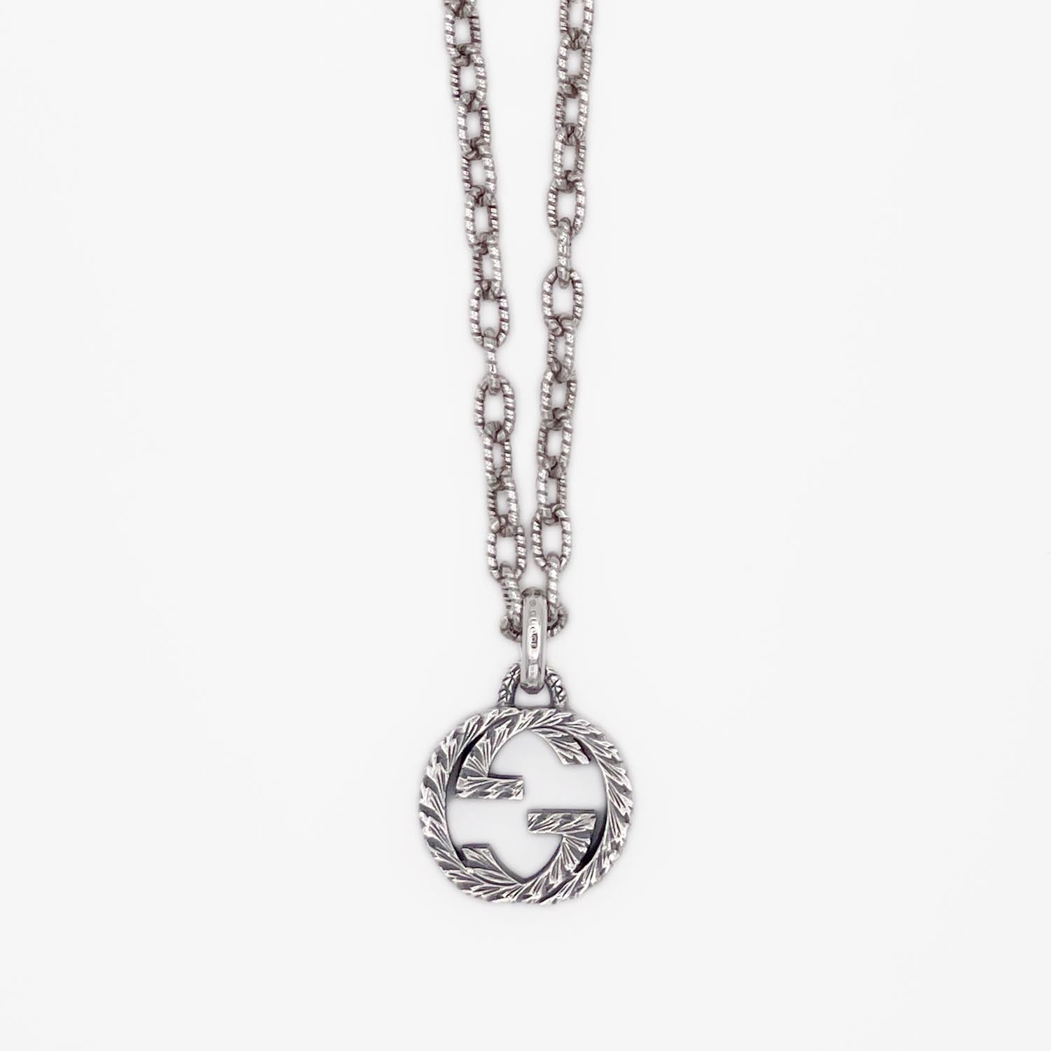 新品仕上済 GUCCI グッチ インターロッキング ペンダント ネックレス