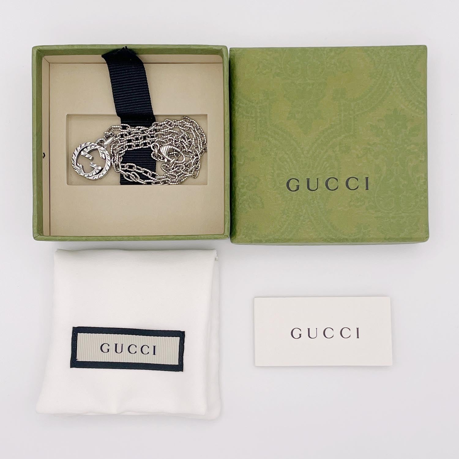新品仕上済 GUCCI グッチ インターロッキング ペンダント ネックレス