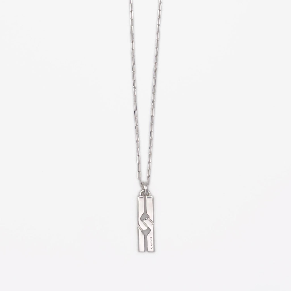 新品仕上済 GUCCI グッチ ノット プレート ネックレス SV925 社外チェーン