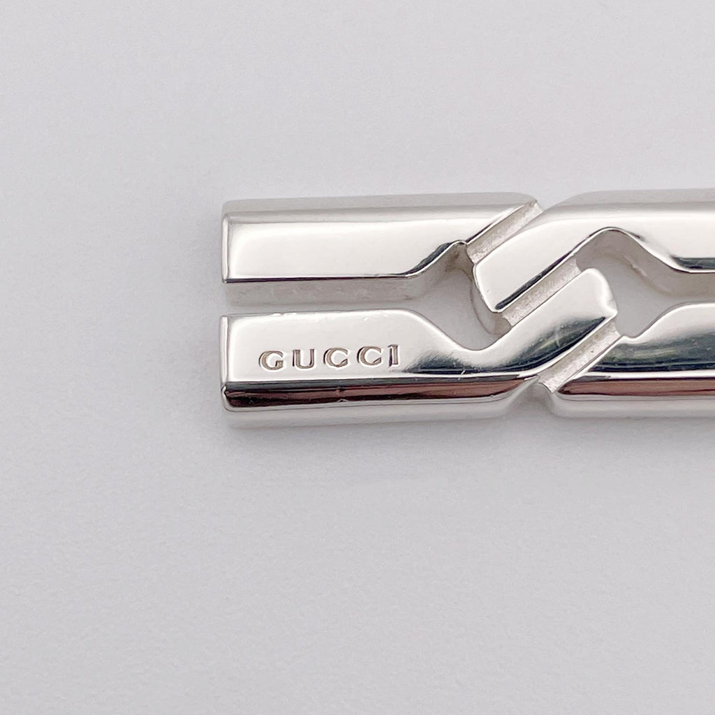 新品仕上済 GUCCI グッチ ノット プレート ネックレス SV925 社外チェーン