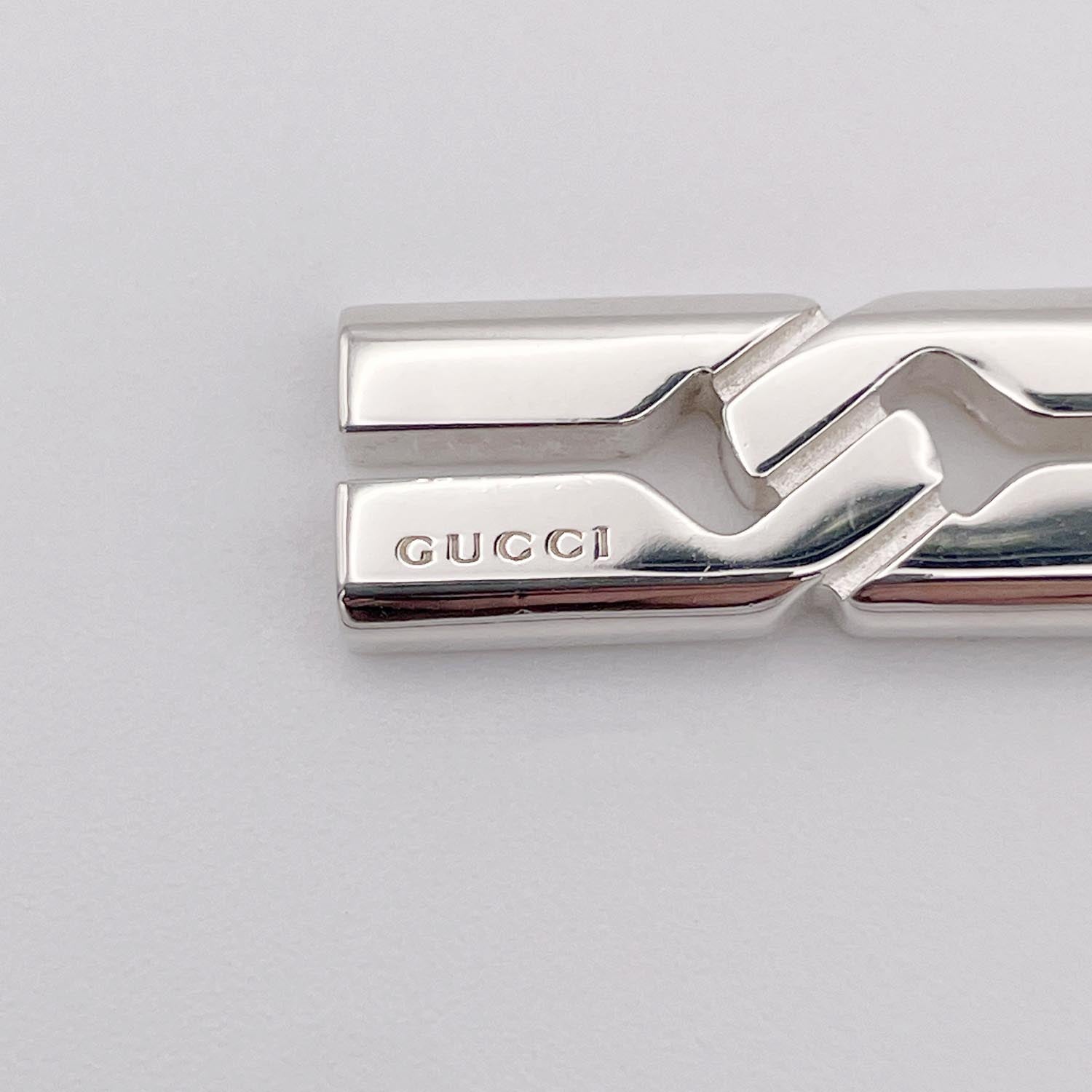 新品仕上済 GUCCI グッチ ノット プレート ネックレス SV925 社外チェーン