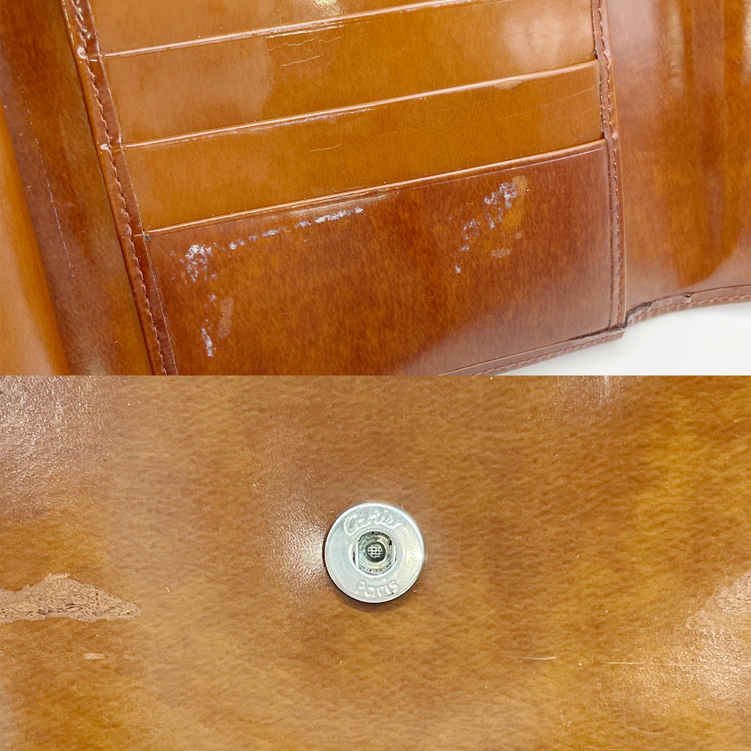 Cartier カルティエ 三つ折り財布 パンテール ブラウン