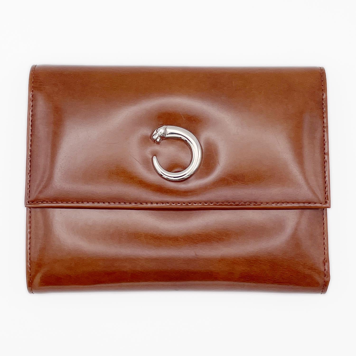 Cartier カルティエ 三つ折り財布 パンテール ブラウン