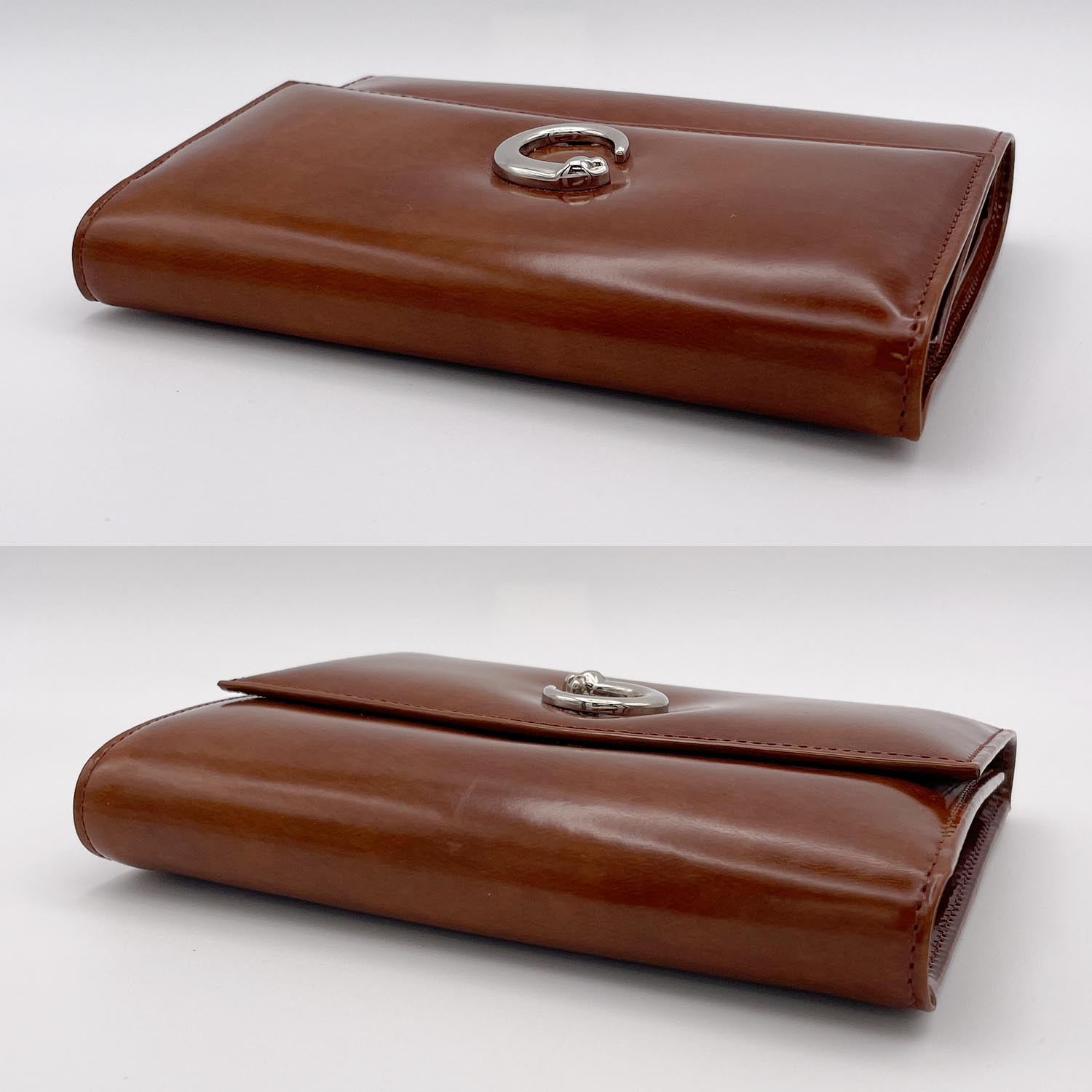 Cartier カルティエ 三つ折り財布 パンテール ブラウン
