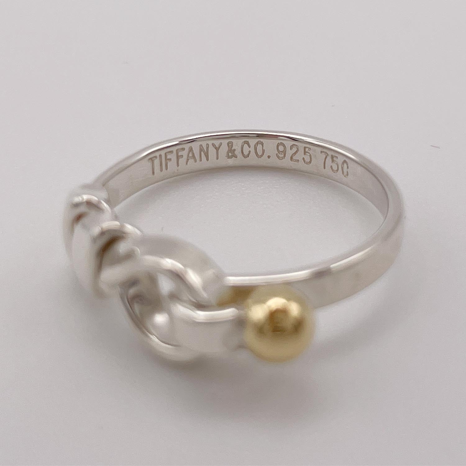 新品仕上済 Tiffany&Co. ティファニー 10号 フック＆アイ リング 925 750