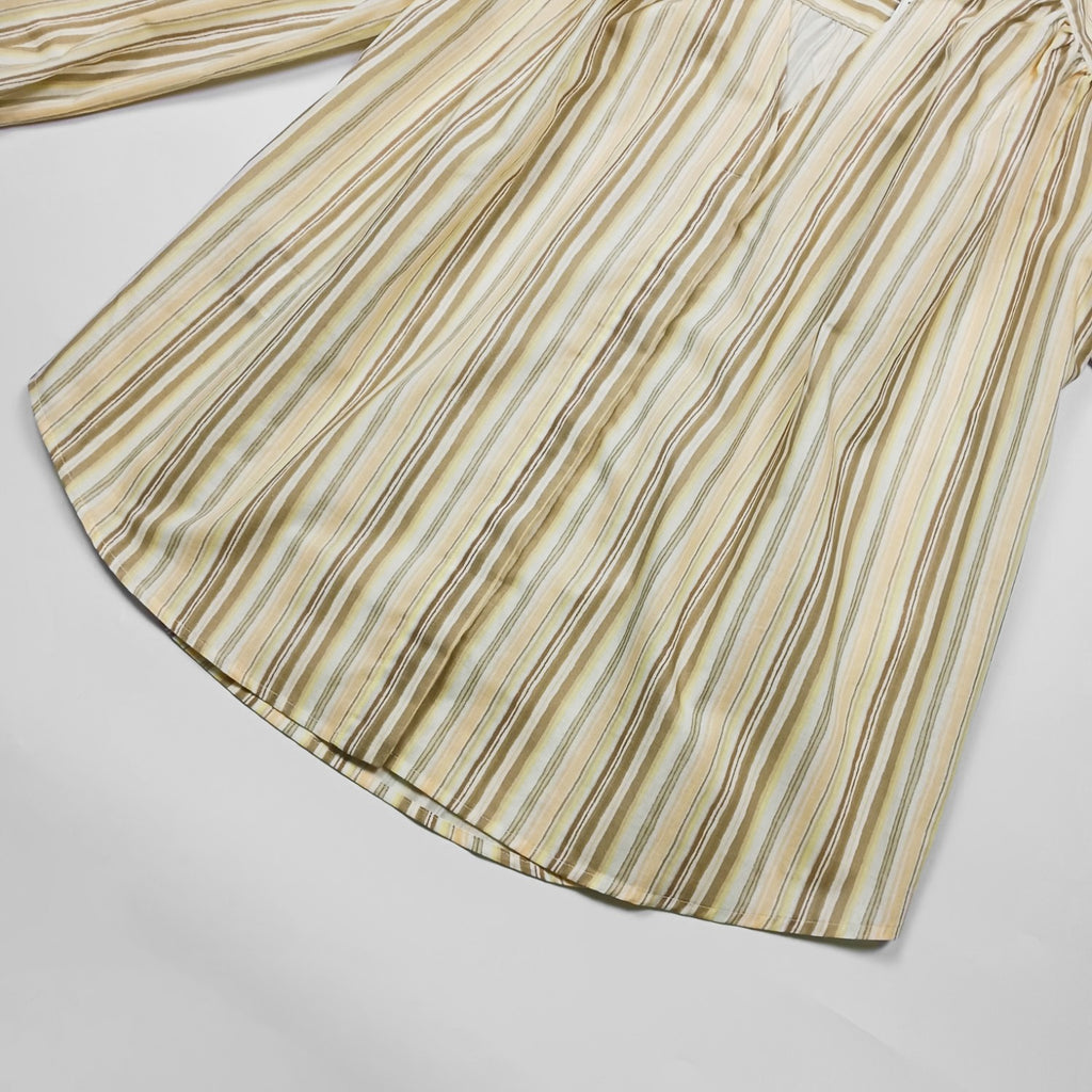 Salvatore Ferragamo フェラガモ スキッパーシャツ サイズ42 ストライプ レディース