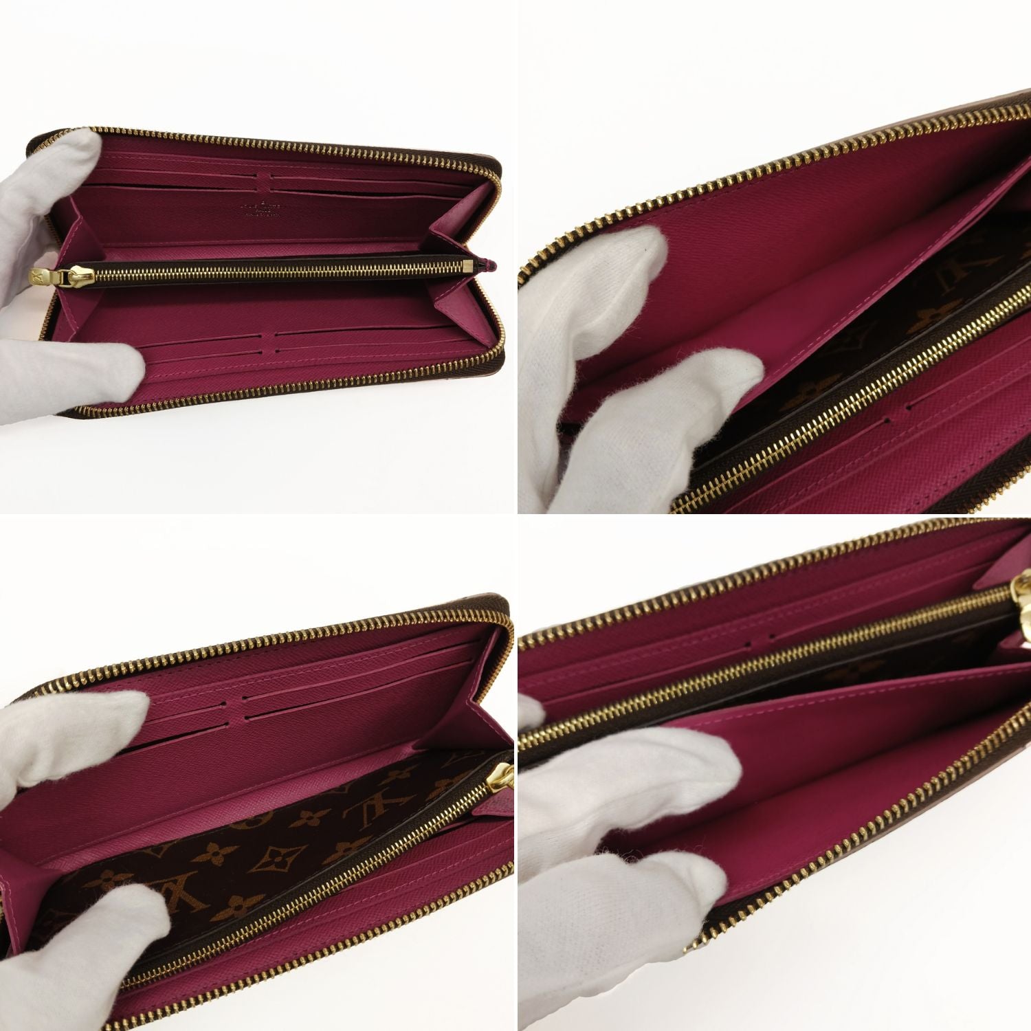 LOUIS VUITTON ルイヴィトン クレマンス フラワーチャーム 長財布 ブラウン