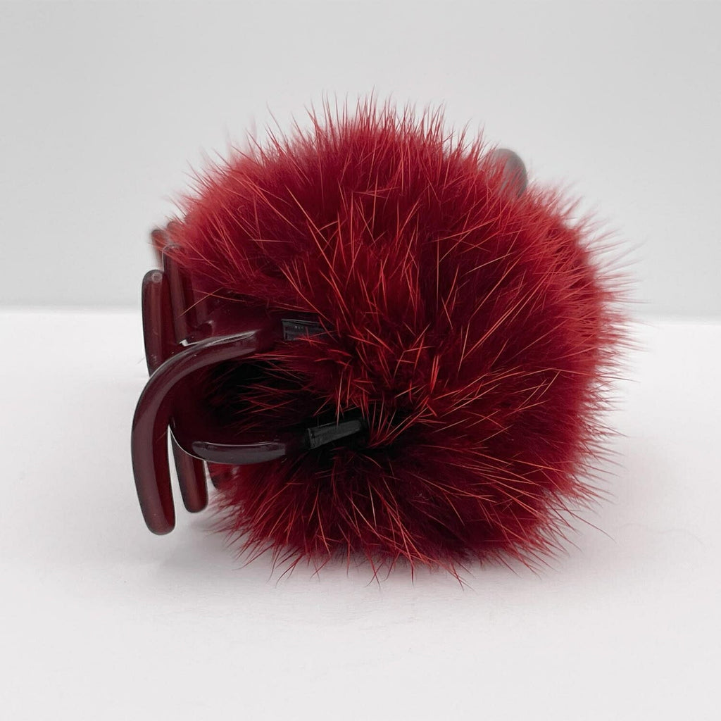 ALEXANDRE DE PARIS アレクサンドル ドゥパリ ヘアクリップ 9cm ファー アクセサリー