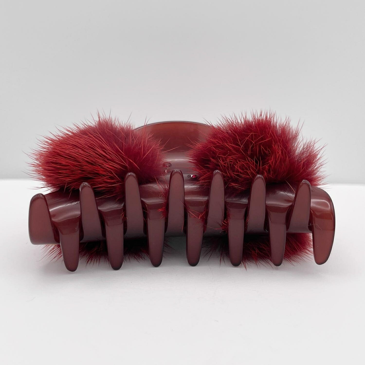 ALEXANDRE DE PARIS アレクサンドル ドゥパリ ヘアクリップ 9cm ファー アクセサリー