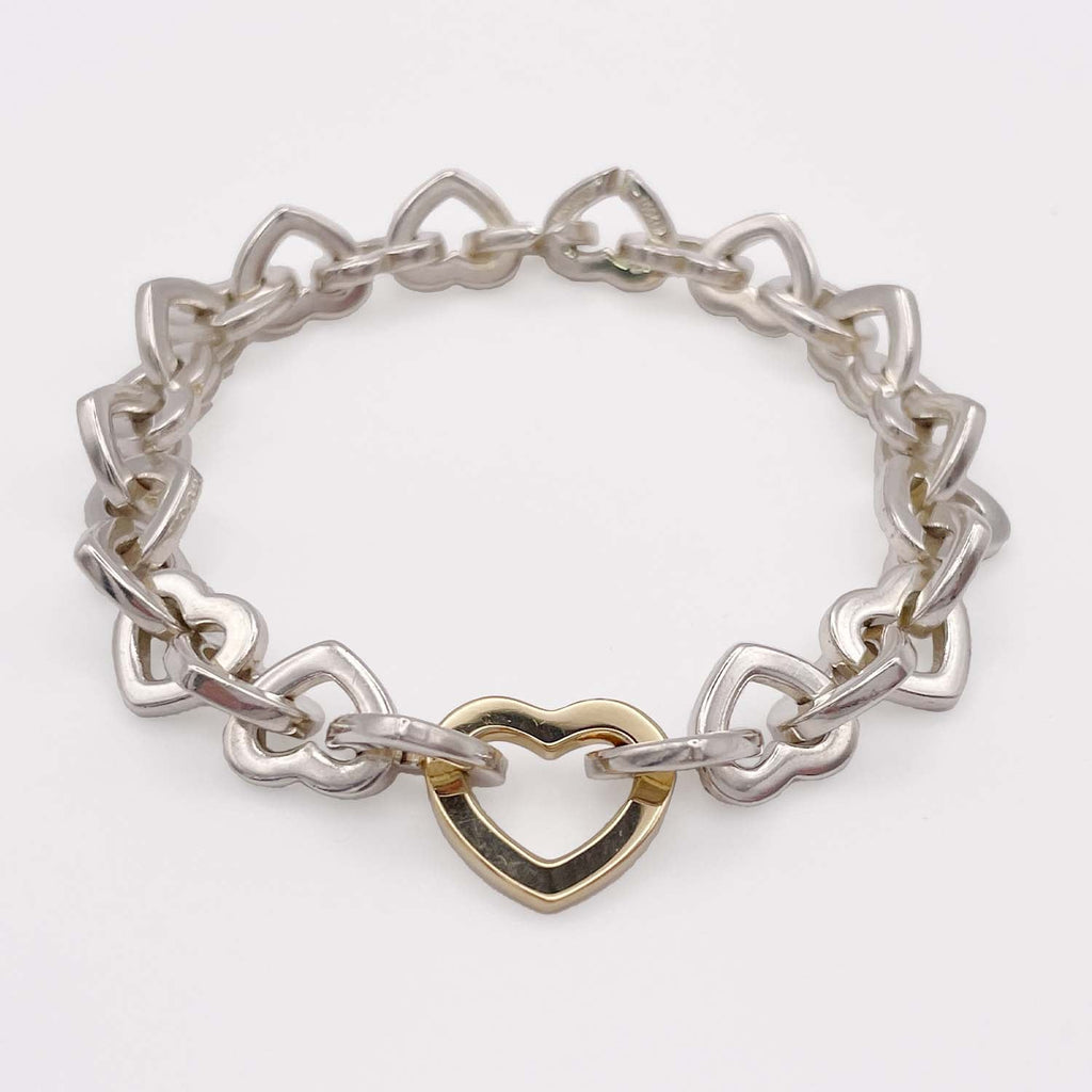 Tiffany&Co. ティファニー  ハートリンク  ゴールド/シルバー35g ブレスレット・バングル