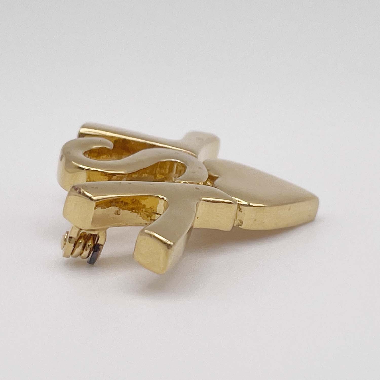 Yves Saint Laurent イヴサンローラン YSL ハート ロゴ ブローチ バッジ