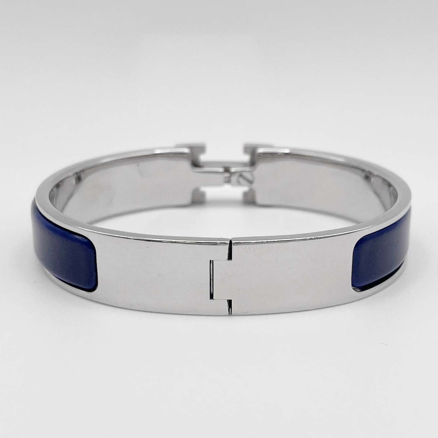 HERMES エルメス Hバングル PM 16cm クリックH ブレスレット ブルー・アビス
