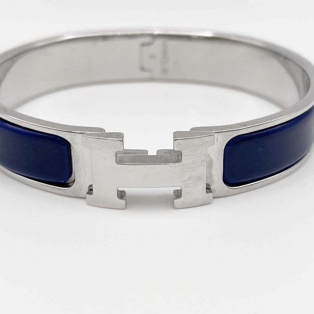 HERMES エルメス Hバングル PM 16cm クリックH ブレスレット ブルー・アビス