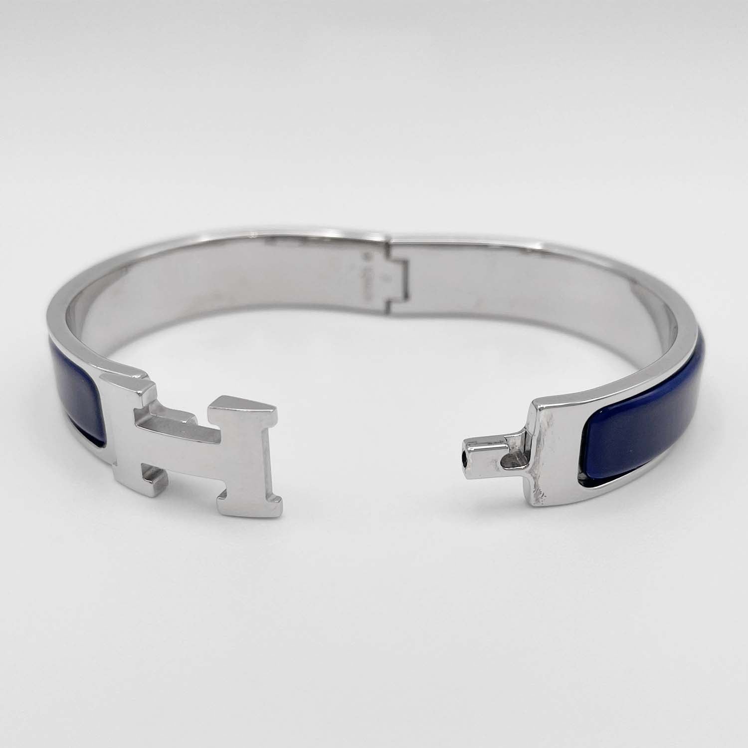 HERMES エルメス Hバングル PM 16cm クリックH ブレスレット ブルー・アビス