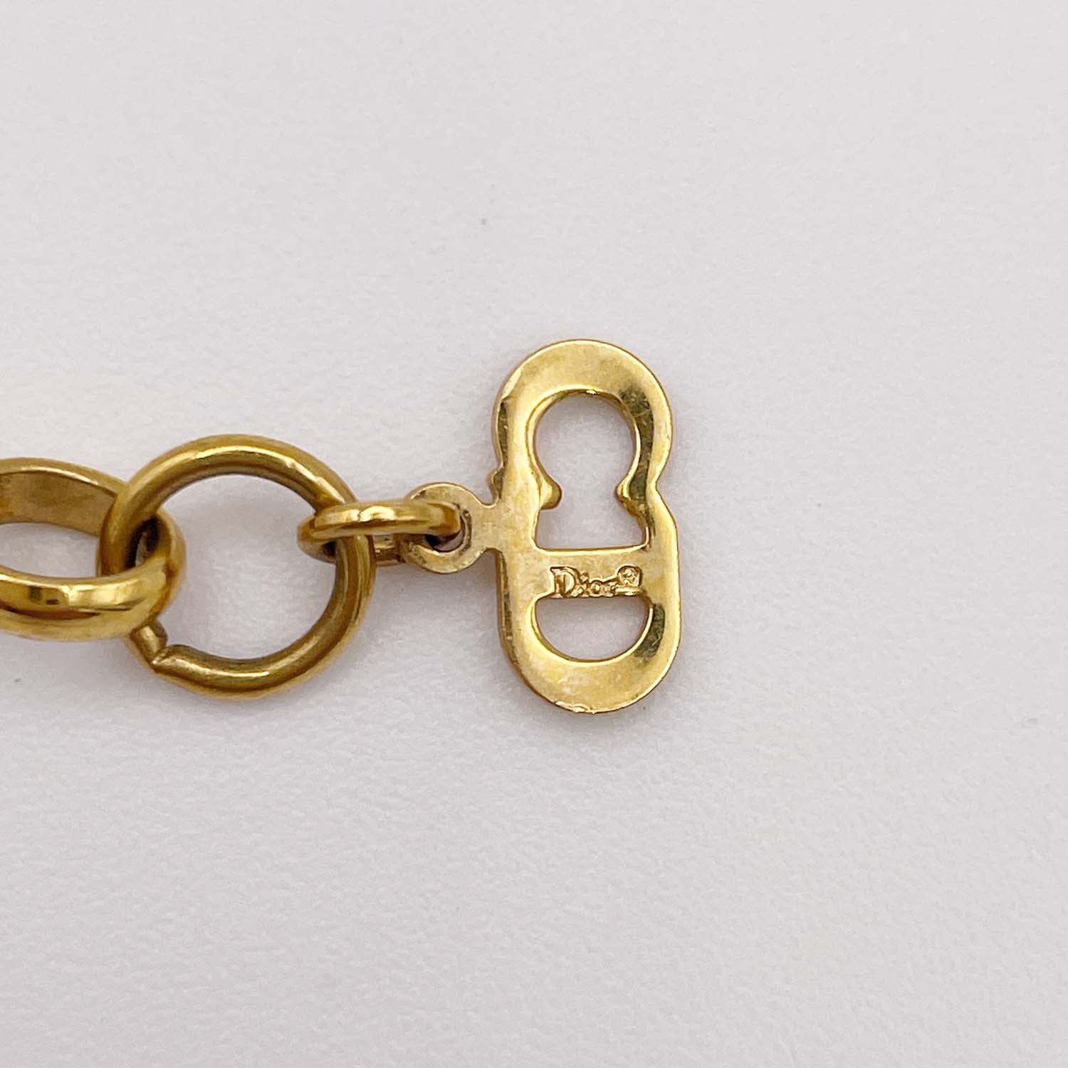 Dior ディオール CDリボン ブレスレット 18.5cm バングル ロゴ ゴールド
