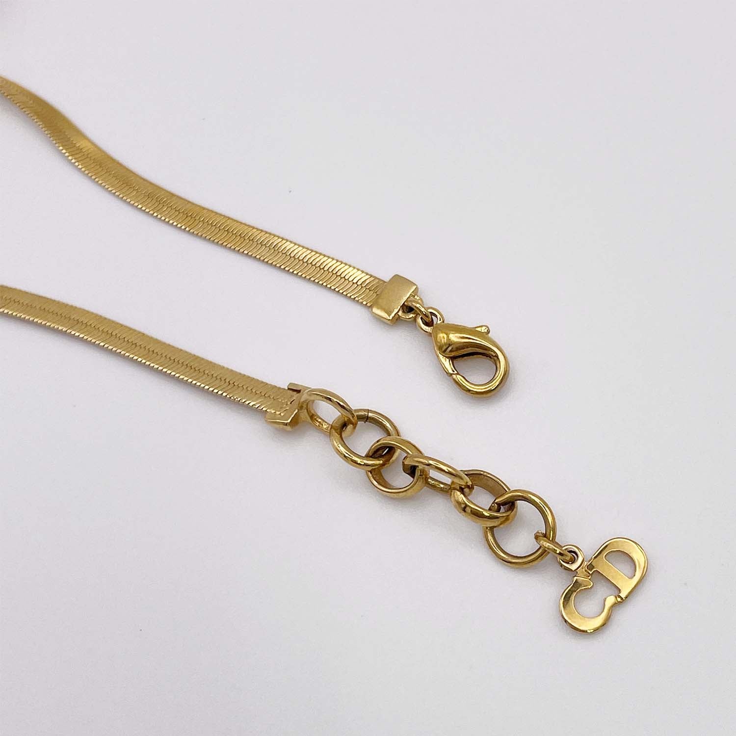 Dior ディオール CDリボン ブレスレット 18.5cm バングル ロゴ ゴールド