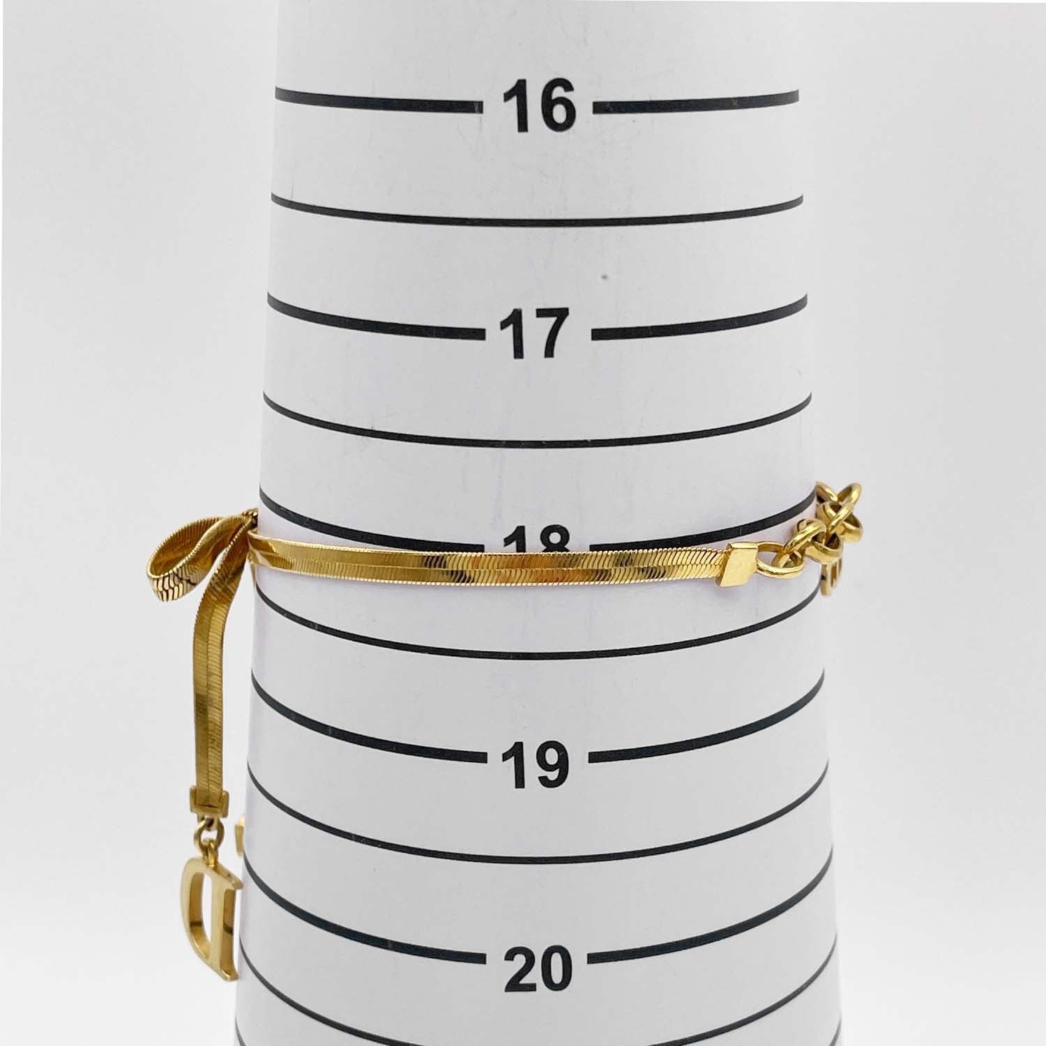Dior ディオール CDリボン ブレスレット 18.5cm バングル ロゴ ゴールド