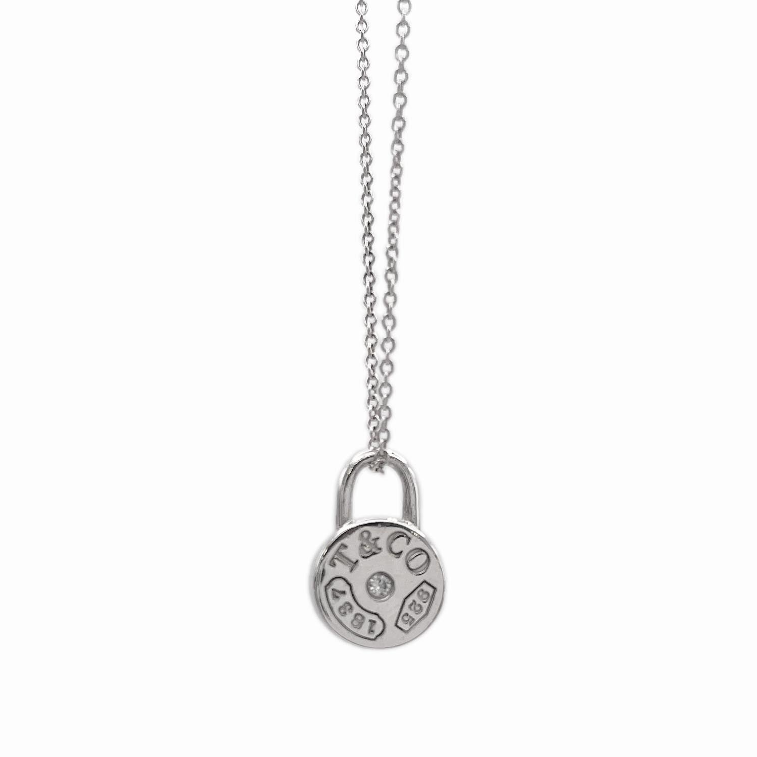 Tiffany&Co. ティファニー ネックレス 1837 ラウンド ミニロック 1Pダイヤ SV925 シルバー